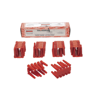Taquete de 1/4  plástico paquete de 100 piezas para fijar objetos con tornillo en muros y techos de concreto o superficies sólidas, compatible con tornillo TH10X de 10 x 1 1/2"  (1103-03100) 
