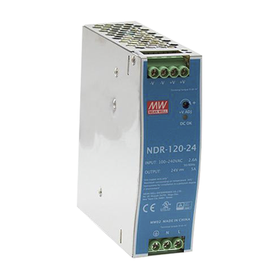 Fuente de Poder para Riel DIN / 120W / Salida 24Vcc 5A / Entrada Universal 90-264Vca / Eficiencia 88%