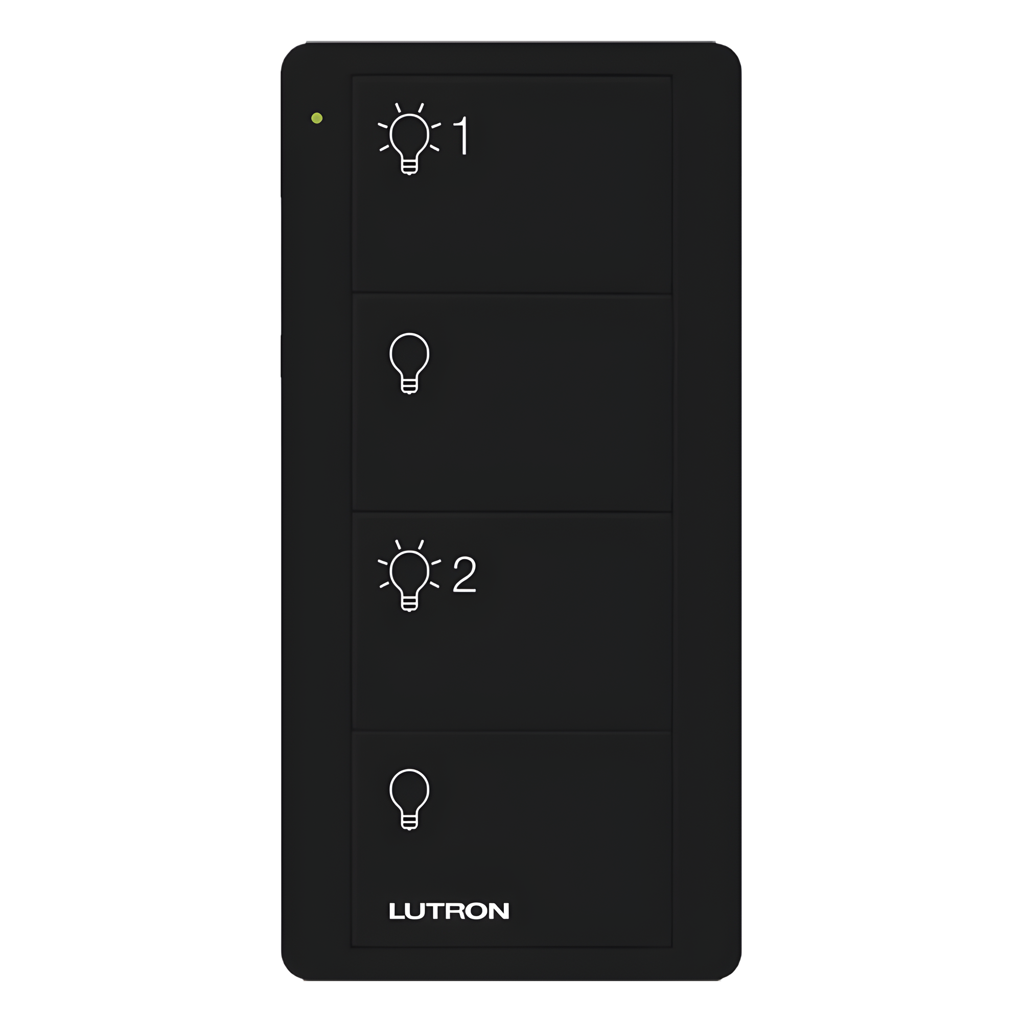 Control Inalámbrico de 4 Botones / 2 Grupos de Luces / RF 431-437 MHz / Alcance 18 m (59 ft) Línea de Vista / Batería 10 Años / Montaje Múltiple — LUTRON ELECTRONICS · SKU PJ24BBLL21P