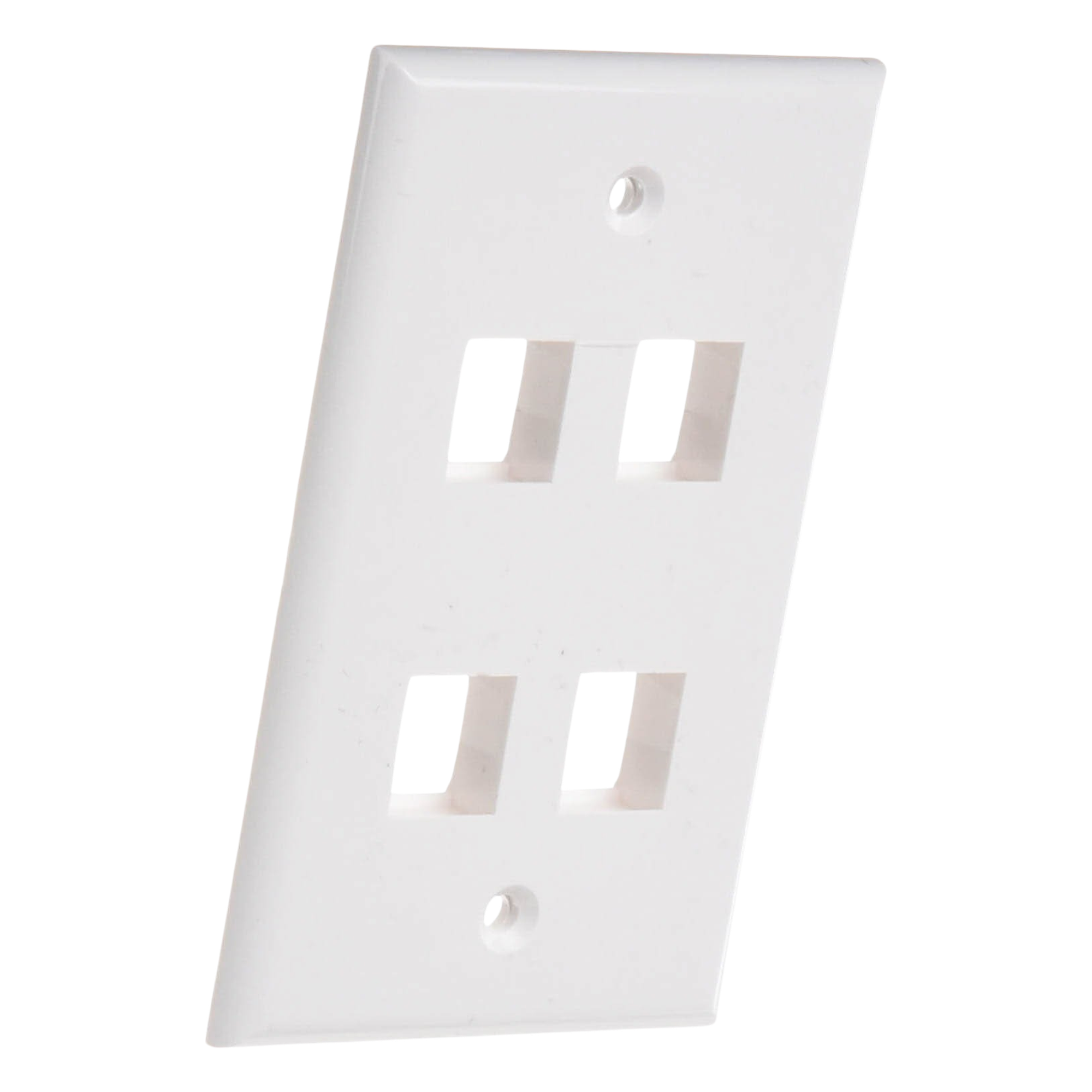 Placa de Pared de 4 Puertos, Keystone, Color Blanco