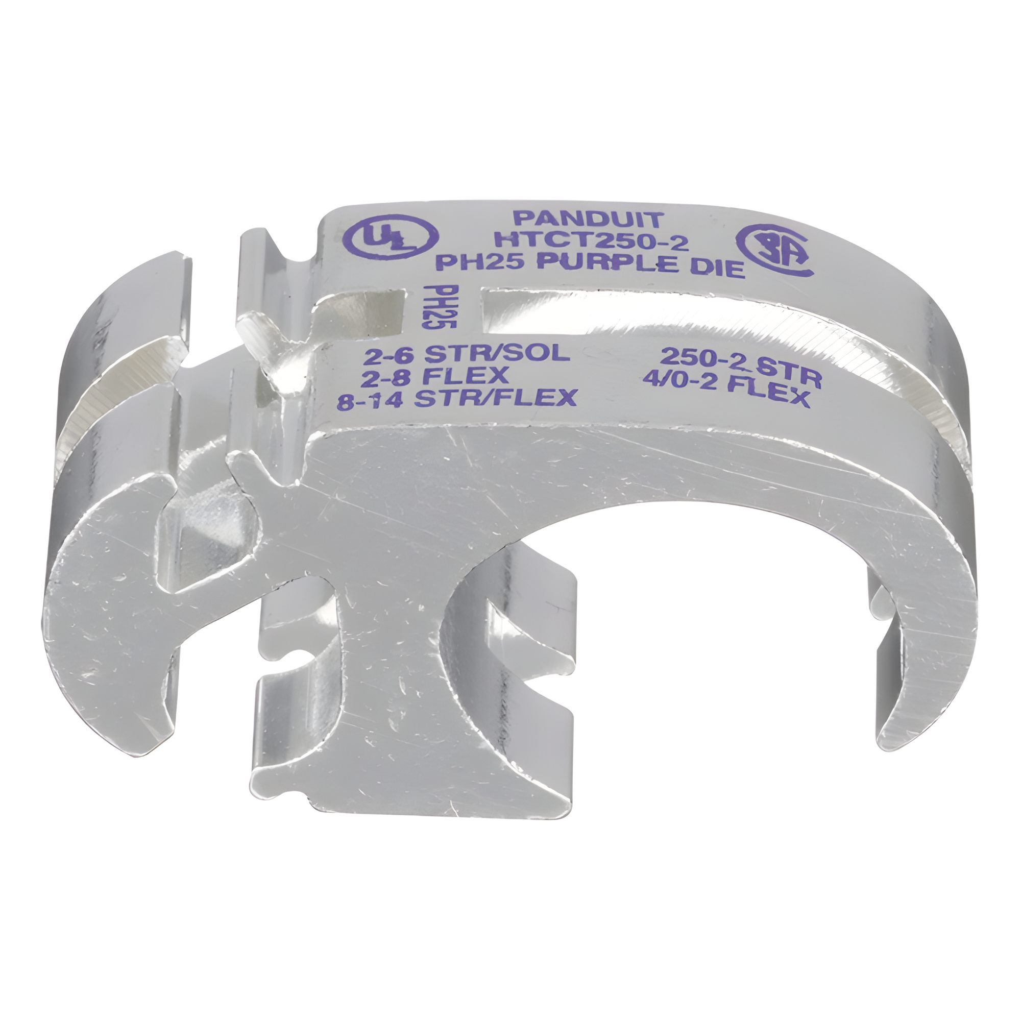 Conector de Compresión / Derivaciones Múltiples / 250 Kcmil a 2 AWG / Acero Inoxidable / 600 V / Diseño Ranurado — PANDUIT · SKU HTCT250-2-1