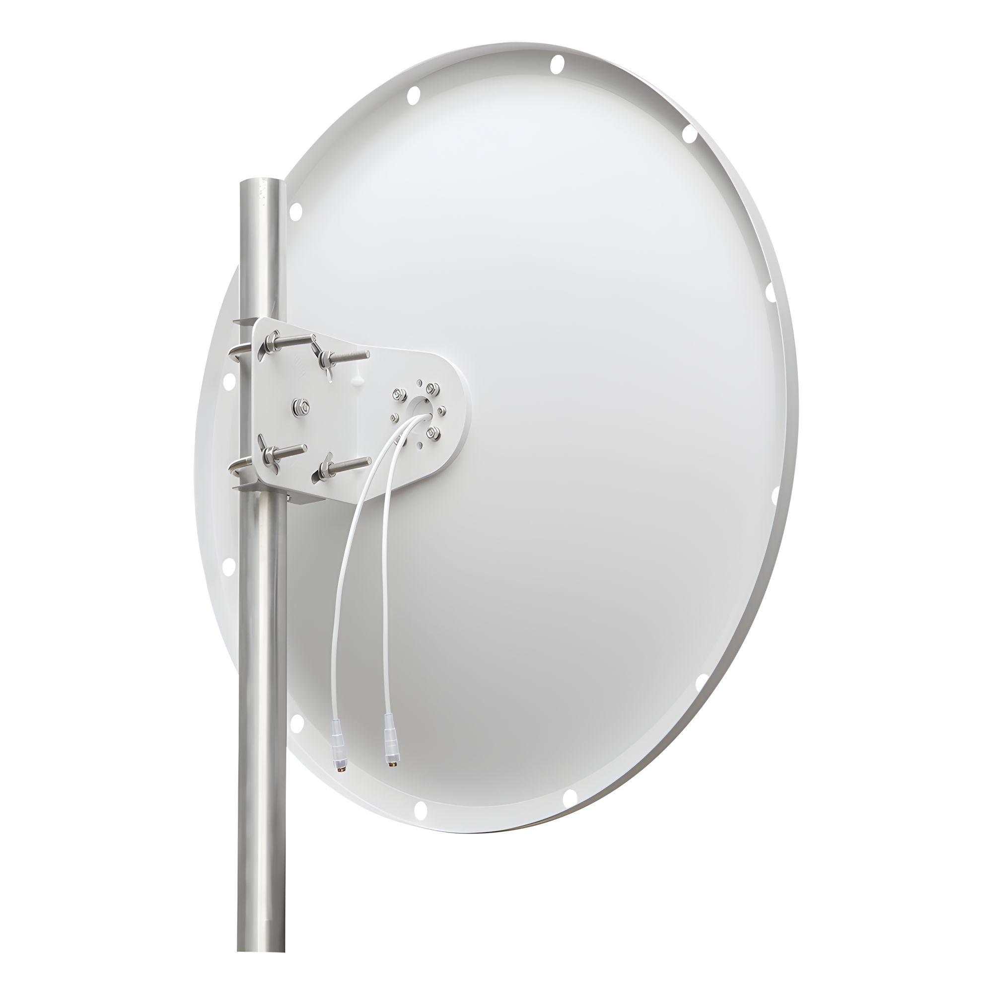 Antena Direccional / 4.8 - 6.5 GHz / 28 dBi / Alcance 20 km (12.4 mi) / Polarización Dual / Viento 200 km/h (124.3 mph)