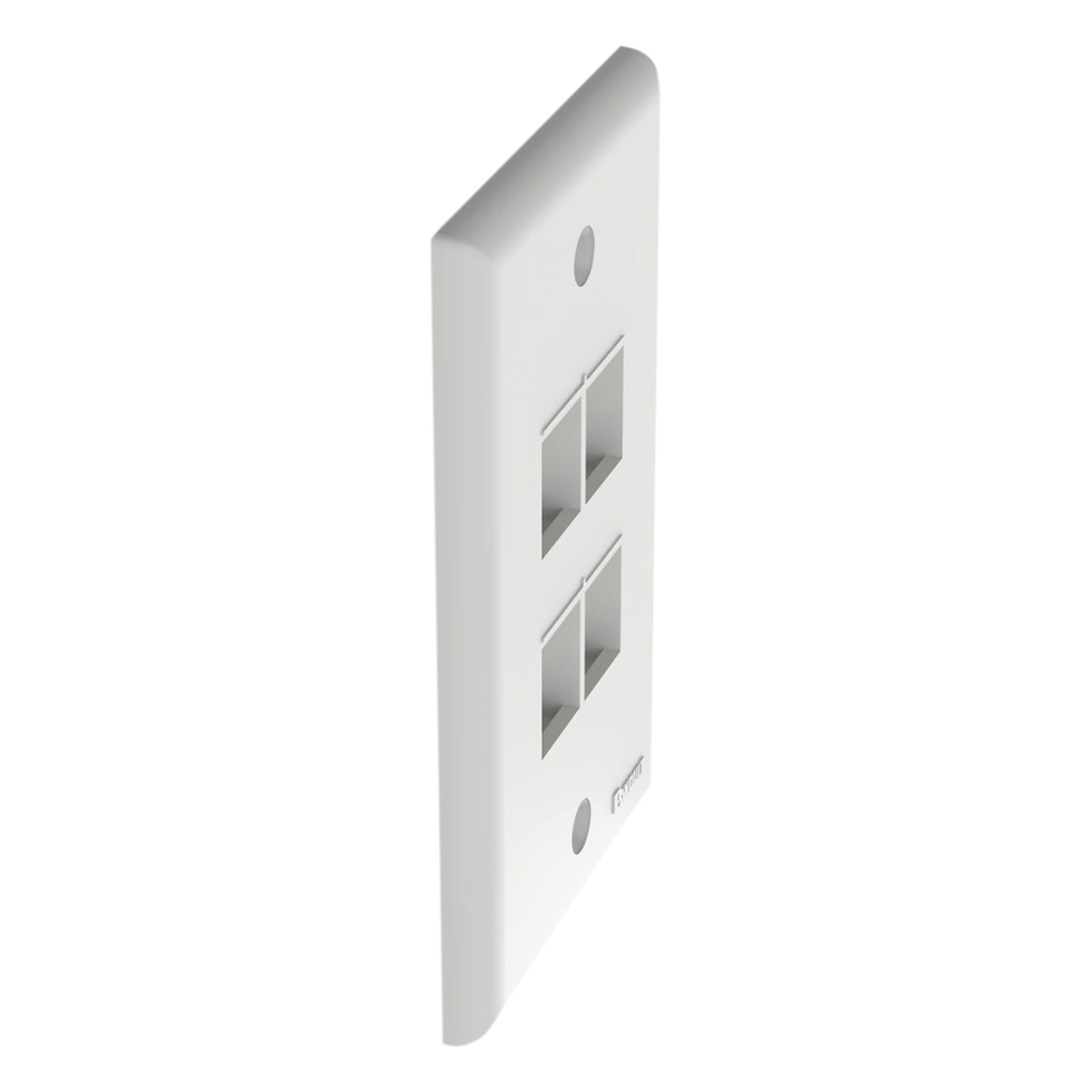 Placa de Pared Vertical / 4 Puertos Keystone / Montaje Vertical / 69.8 x 114.3 mm / 2.75 x 4.5 pulg. / ABS / Blanco