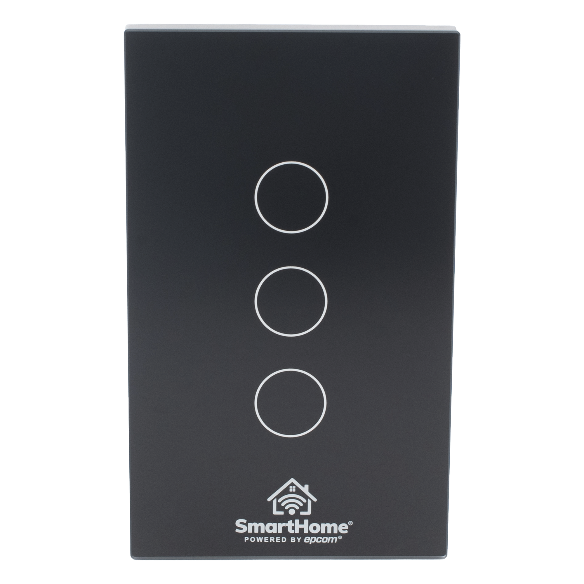 Apagador Inteligente Wi-Fi / 3 Circuitos / 2.4 GHz / 100V-250V / Control por Voz / App Móvil — SMARTHOME BY EPCOM · SKU SHS413W