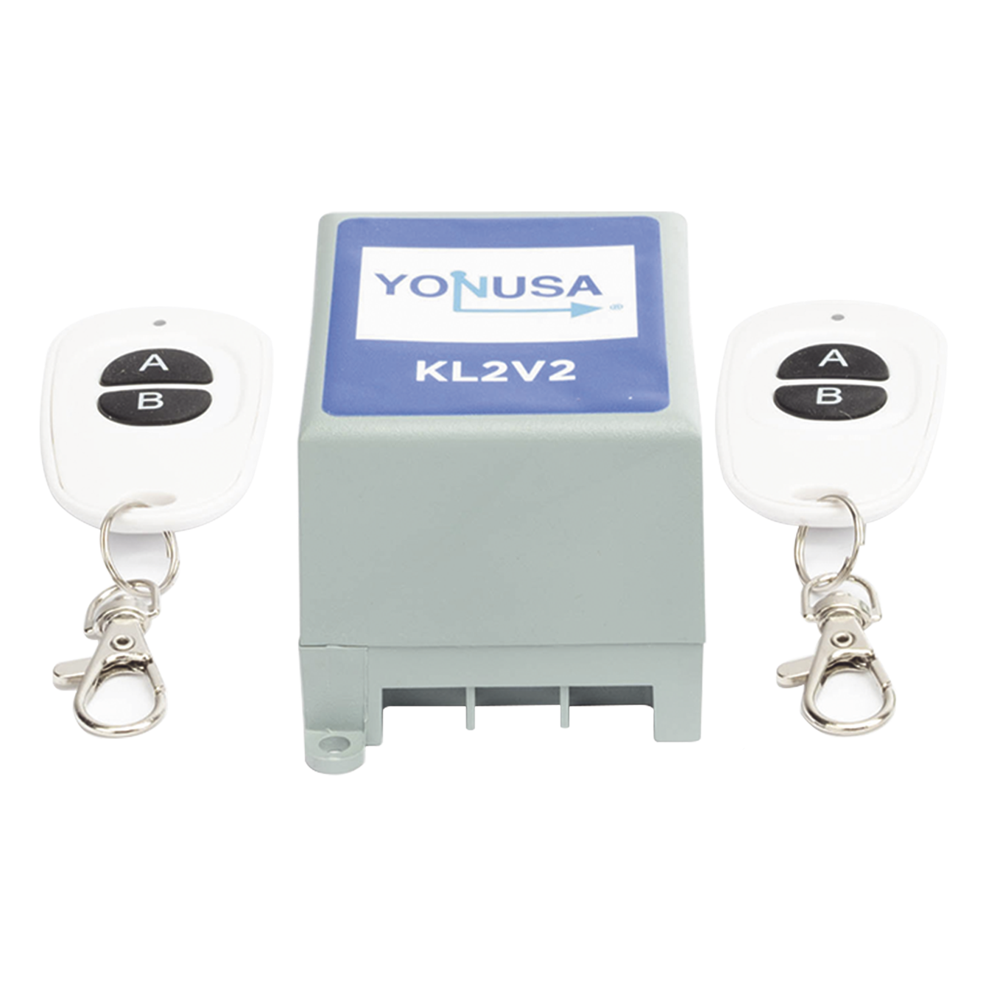 Control Remoto para Cercos Eléctricos / 2 Canales / Alcance 80 m (262.5 ft) / RF 433 MHz / Sirena 120 dB / IP NEMA 2 — YONUSA · SKU KL2V2