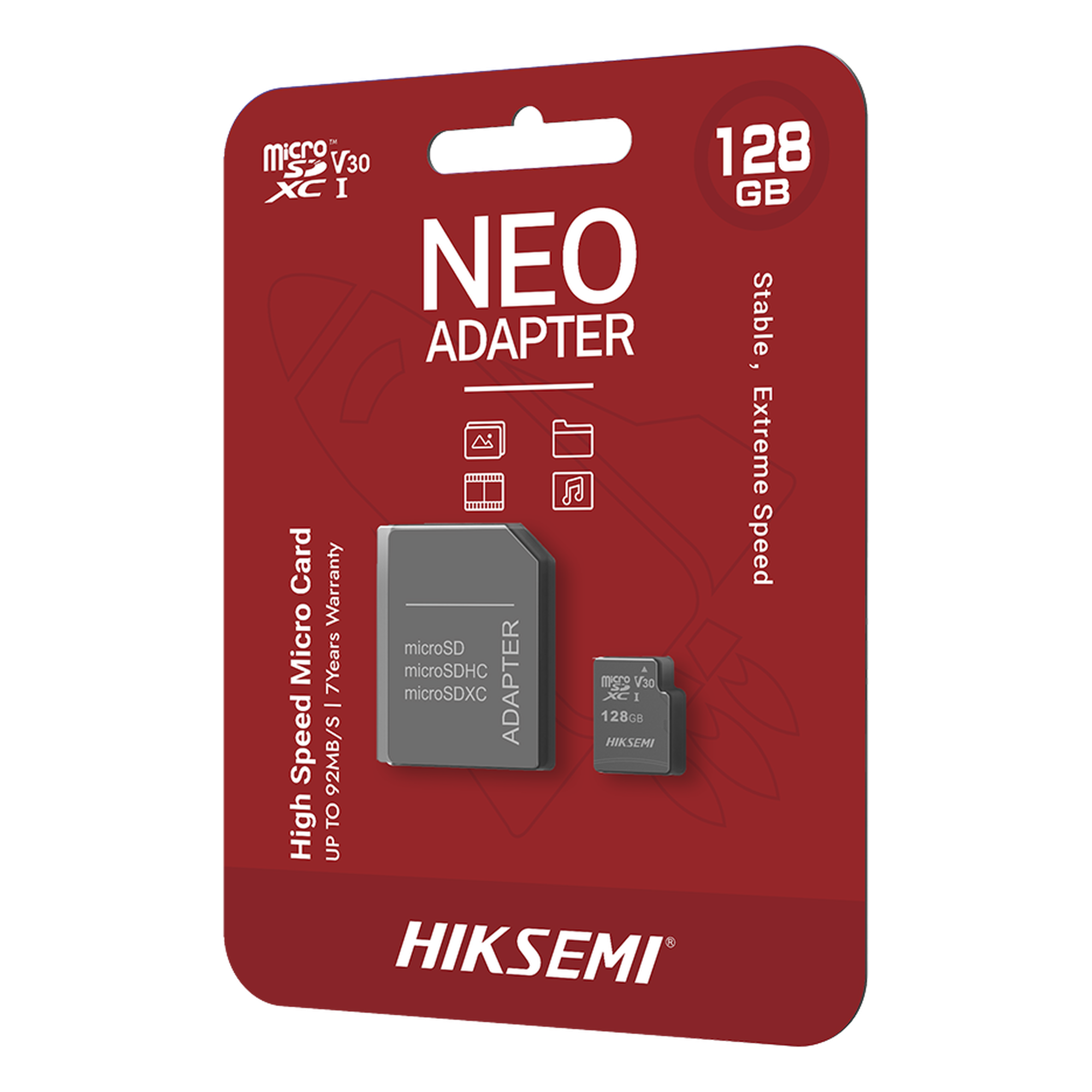 Memoria microSDXC con Adaptador / 128 GB / Clase 10 / Lectura 92 MB/s / Escritura 40 MB/s / NAND TLC / Resistente a Agua y Golpes