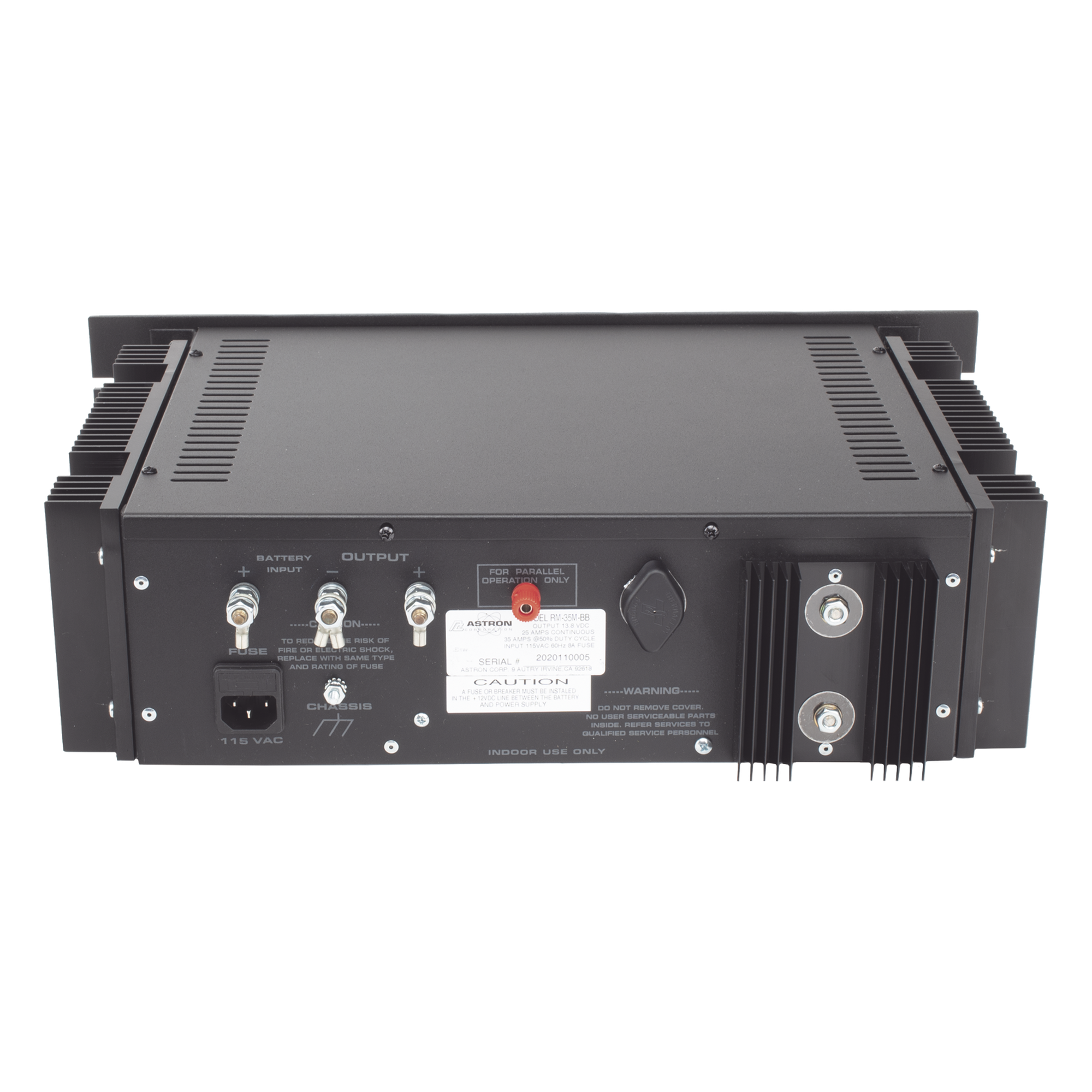 Fuente de Poder para Rack / 13.8 VCC / 25 A Continuos / 35 A Máximos / Cargador de Baterías 3 A / 115 VCA / 60 Hz