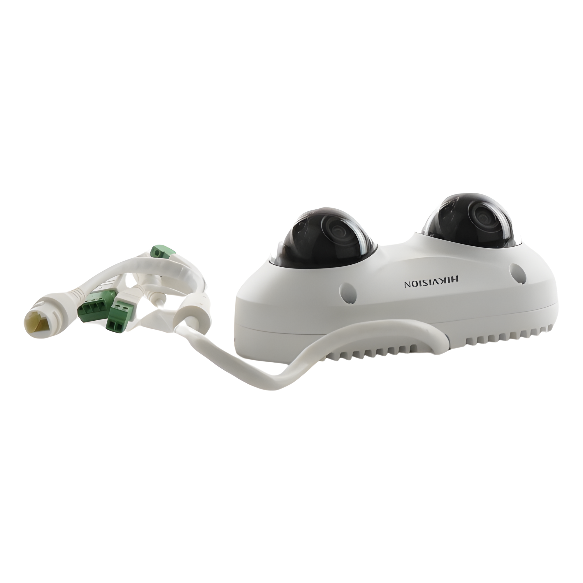 PanoVu Series / Lente Dual de 5 Megapixel / 2 Lentes Fijos de 2.8 mm / Recomendado para Pasillos o Esquinas / IP67 / IK10 / PoE / WDR 120 dB / 10 mts IR / Entrada y Salida de Audio y Alarma / MicroSD