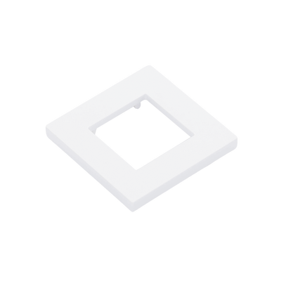 Embellecedor para Caja Europea / 84x84x8 mm / ABS Antimicrobiano / Blanco con Efecto de Contraste / Instalación sin Herramientas