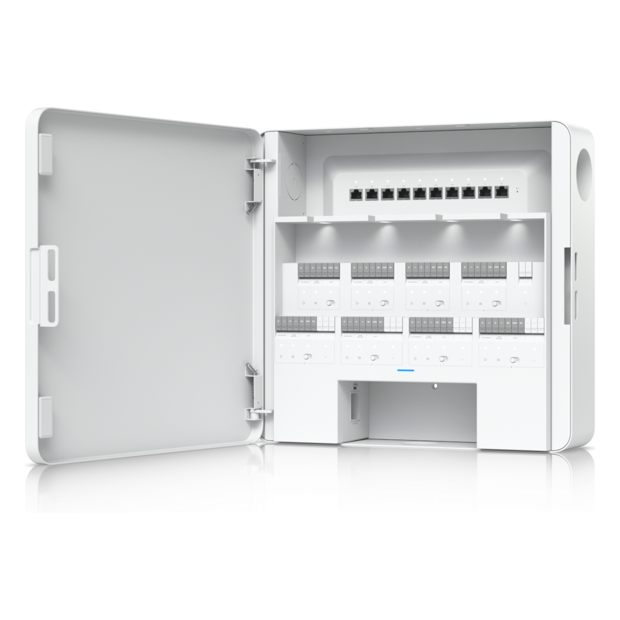 Enterprise Access Hub/Concentrador de Acceso Empresarial con Control de Entrada y Salida de hasta 8 Puertas y Soporte de Respaldo de Batería