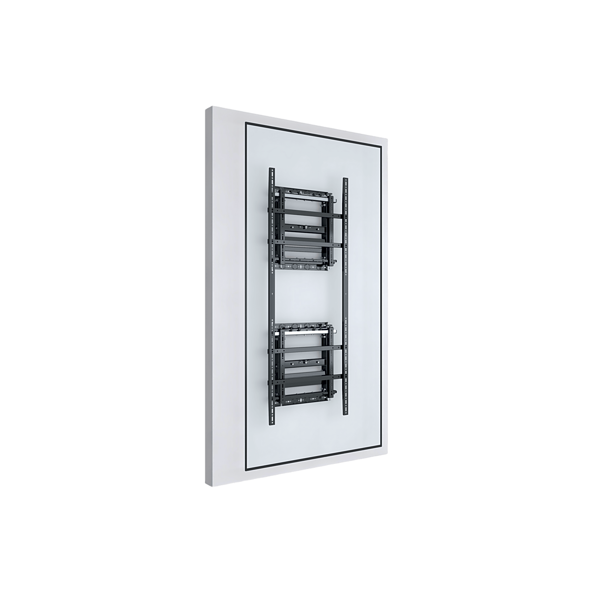 Soporte Estructural Modular para Pantallas | Altura Ajustable de 200 mm a 1600 mm | Ancho 600 mm | Profundidad 134 mm a 300 mm | Diseño Metálico| Compatible con Diferentes Tamaños de Pantallas |Soporta Formato Horizontal y Vertical.