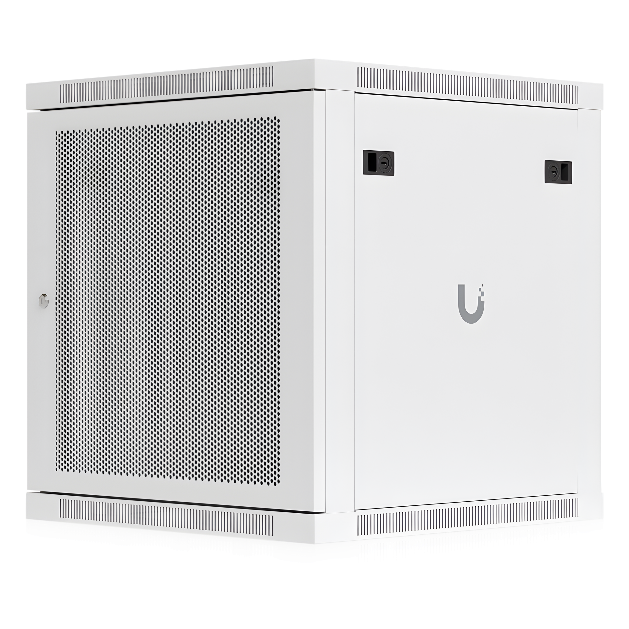 Gabinete Rack 12U / Montaje en Pared / 598 x 600 mm / Puerta Perforada / 4 Postes / 80 kg Capacidad / 23.5 x 23.6 x 25.2 pies