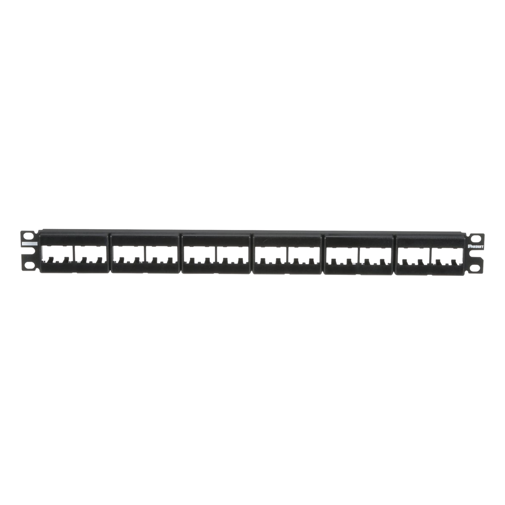 Panel de Parcheo Modular / 24 Puertos / 1UR / Plano / Sin Blindaje / Mini-Com / 19 Pulgadas — PANDUIT · SKU CPPL24WBLY