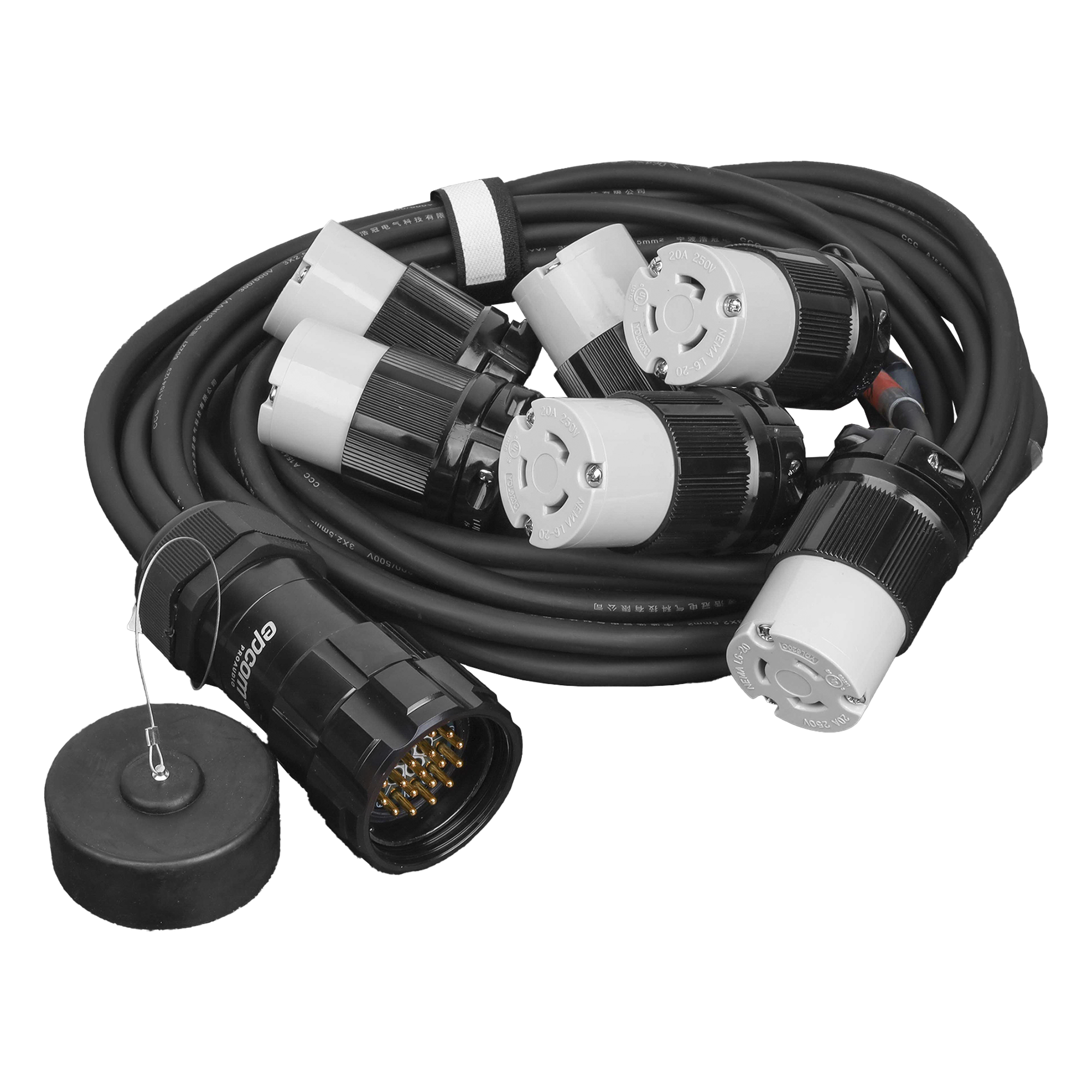 Distribuidor de Corriente / 6 Tomas NEMA L6 / 20A 250V / Derivación Frontal / Conexión a Tierra — EPCOM PROAUDIO · SKU EP-SOC-L6FO