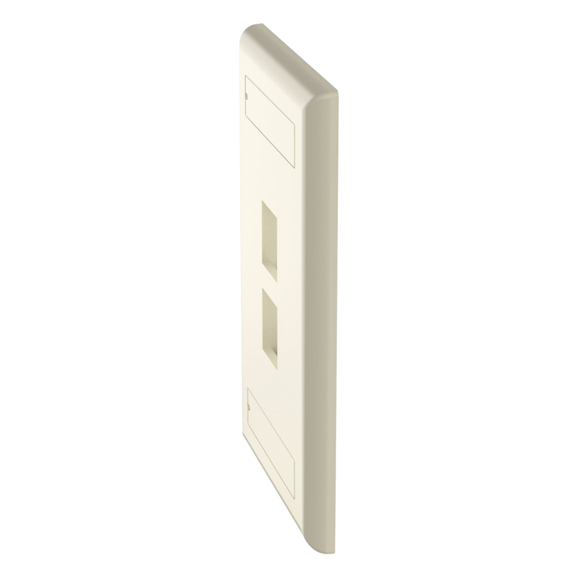 Placa de Pared Vertical / 2 Puertos Keystone / Diseño Plano / 69.8 x 114.3 mm / 2.75 x 4.5 pulg. / Color Marfil
