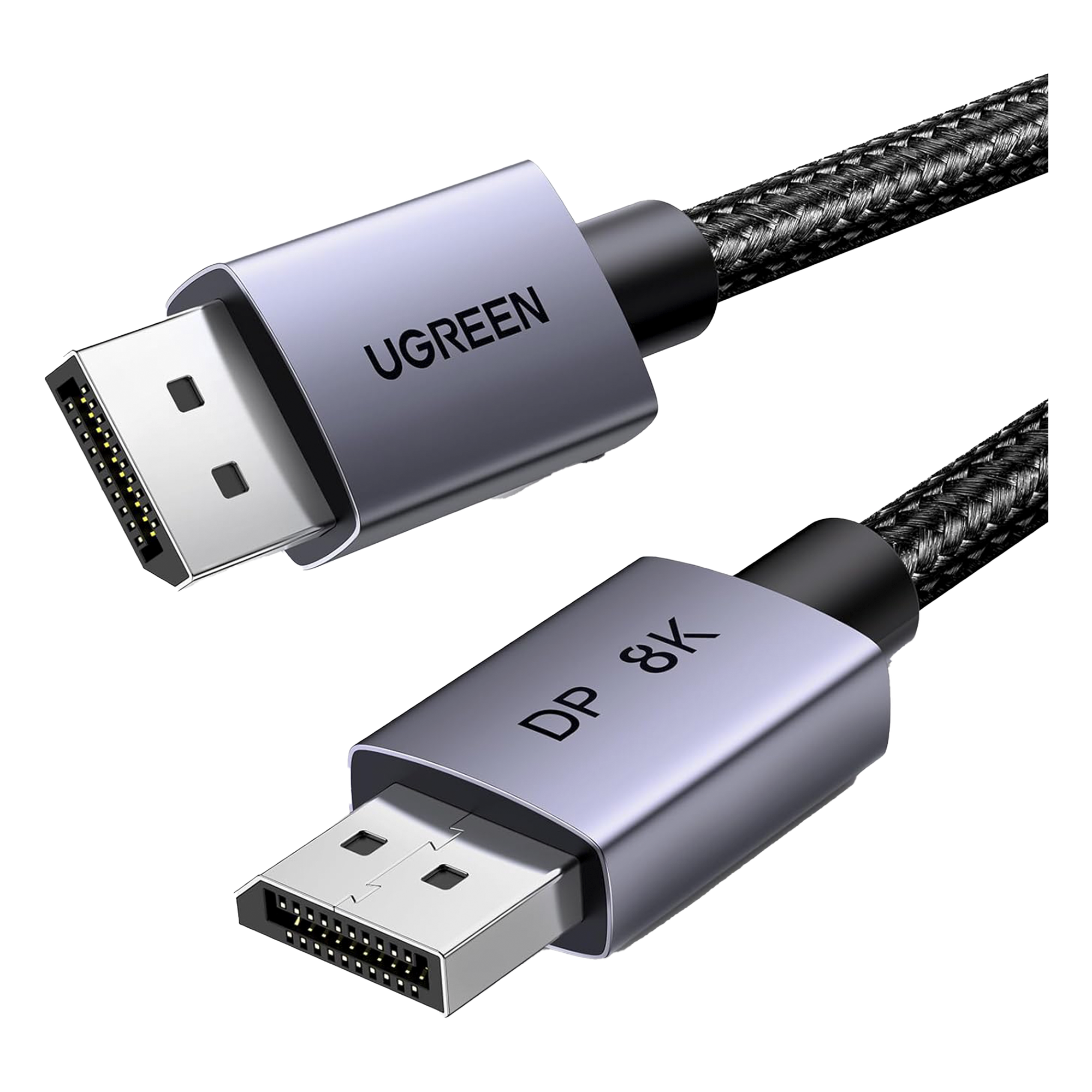 Cable DisplayPort 1.4 / 8K@60Hz / 32.4 Gbps / Blindaje Múltiple / Nylon Trenzado / Aluminio / 3 m (9.84 ft) — UGREEN · SKU 25906