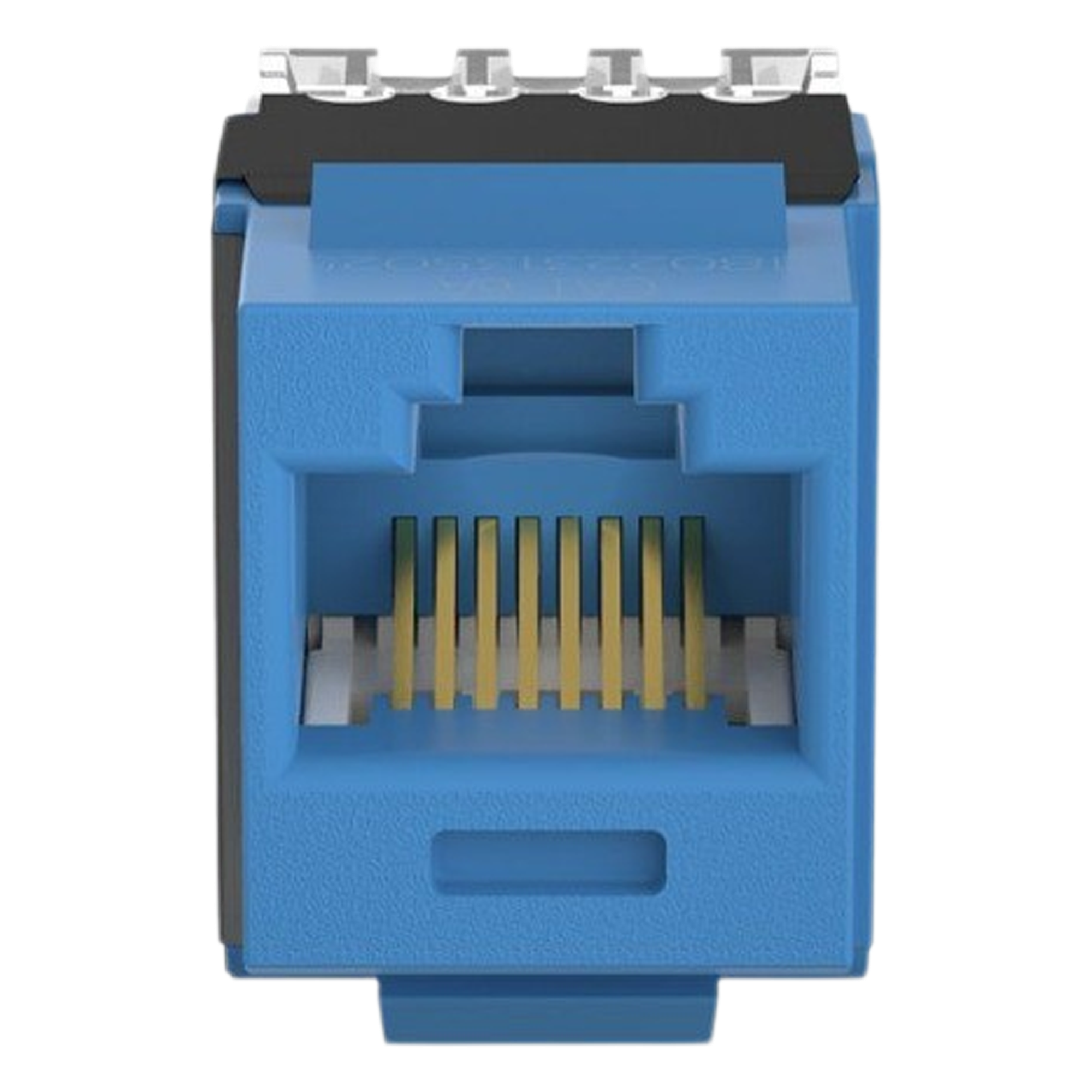 Conector Jack Estilo 110 (de Impacto), Tipo Keystone, Categoría 6A, de 8 Posiciones y 8 Cables, Color Azul