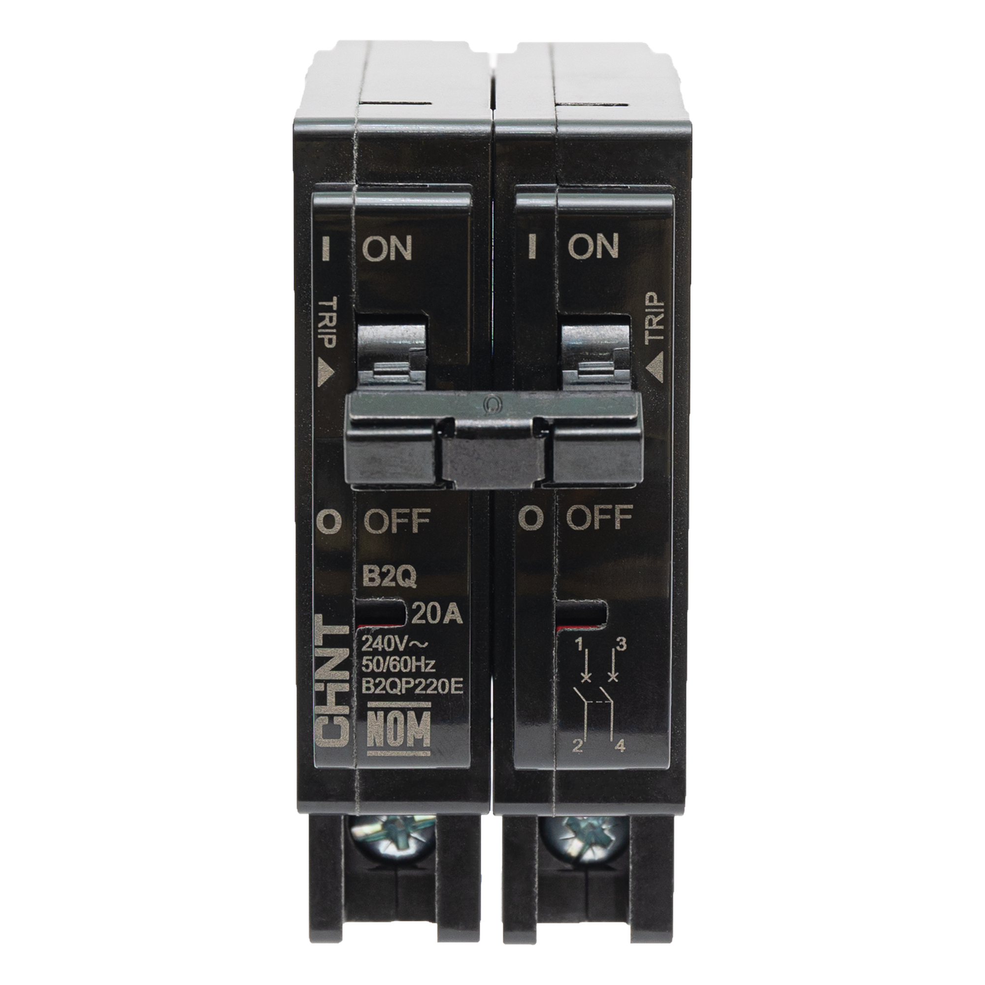 Interruptor Termomagnético Enchufable / 2 Polos / 60A / 240 VCA / Capacidad Interruptiva 10 kA / Rango -30 a 70 °C