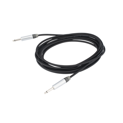 Cable de Audio | Plug 1/4 in a Plug 1/4 in Mono | Carcasa Cromada | Conectores Seetronic | Ideal para Instrumentos | Longitud 5m