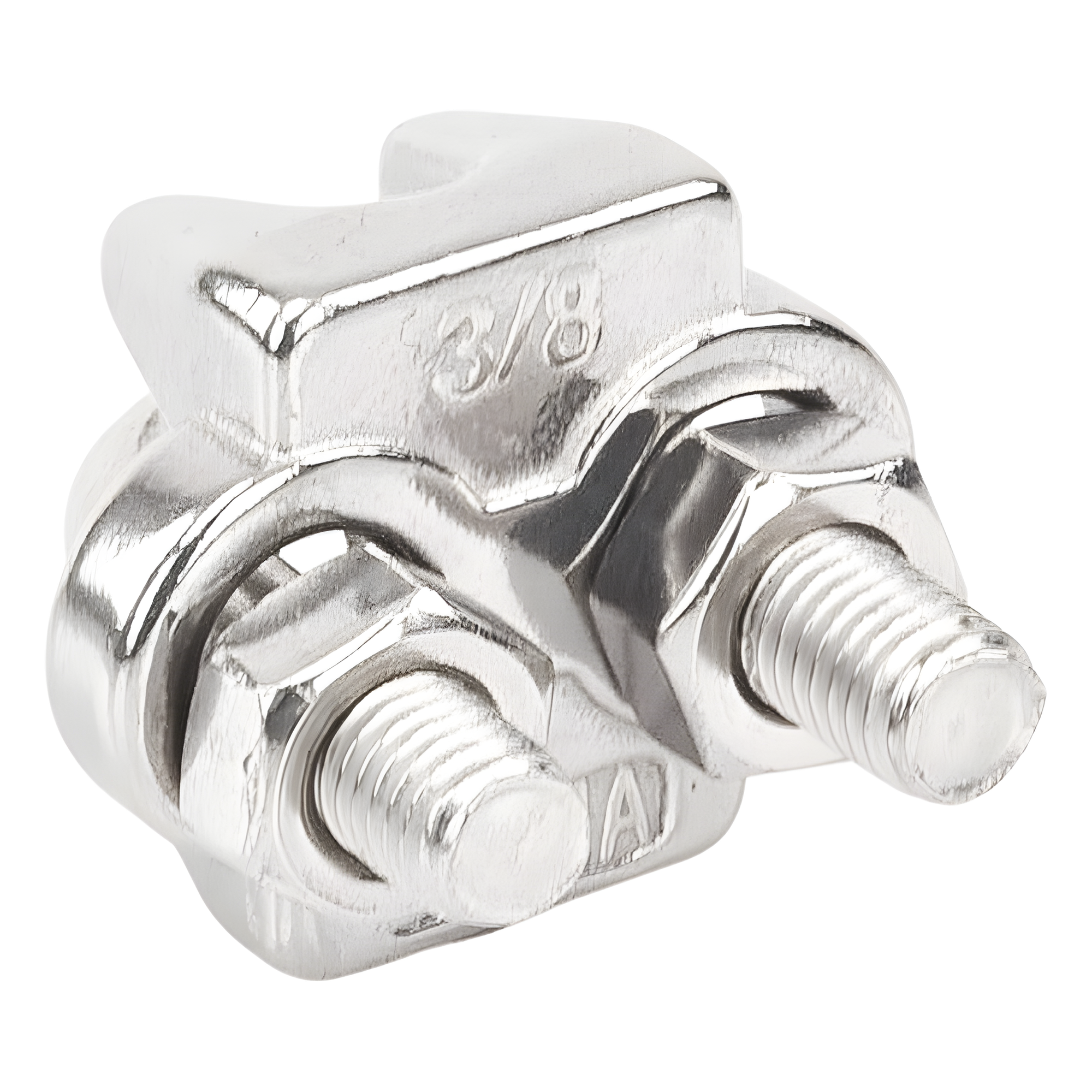 Nudo Perro Abrazadera / Acero Inoxidable / Cable 3/8" / Carga Pesada / Torre y Mástil