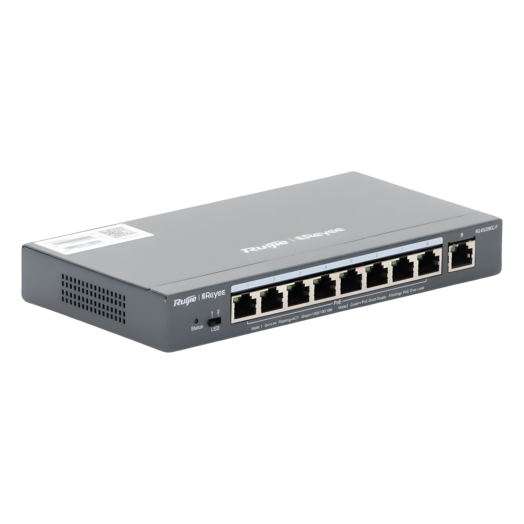 Switch Administrable PoE+ / 9 Puertos Gigabit / 8 Puertos PoE+ 802.3af/at / 120 W / Alcance Extendido 250 m (820.2 ft) / Sin Ventilador