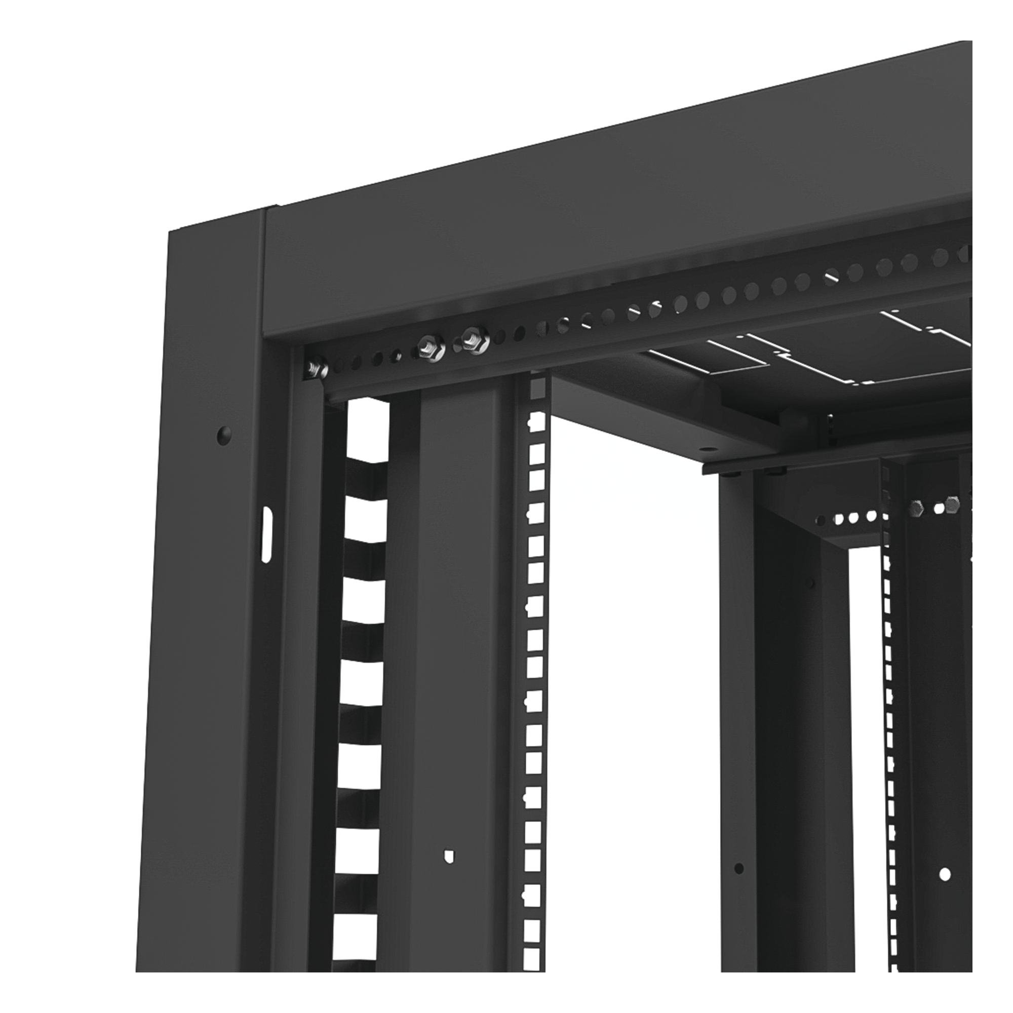 Gabinete Rack 19" / 42UR / 600 x 600 mm / Puerta Seguridad 3 Puntos / Cristal Templado / Laterales Desmontables