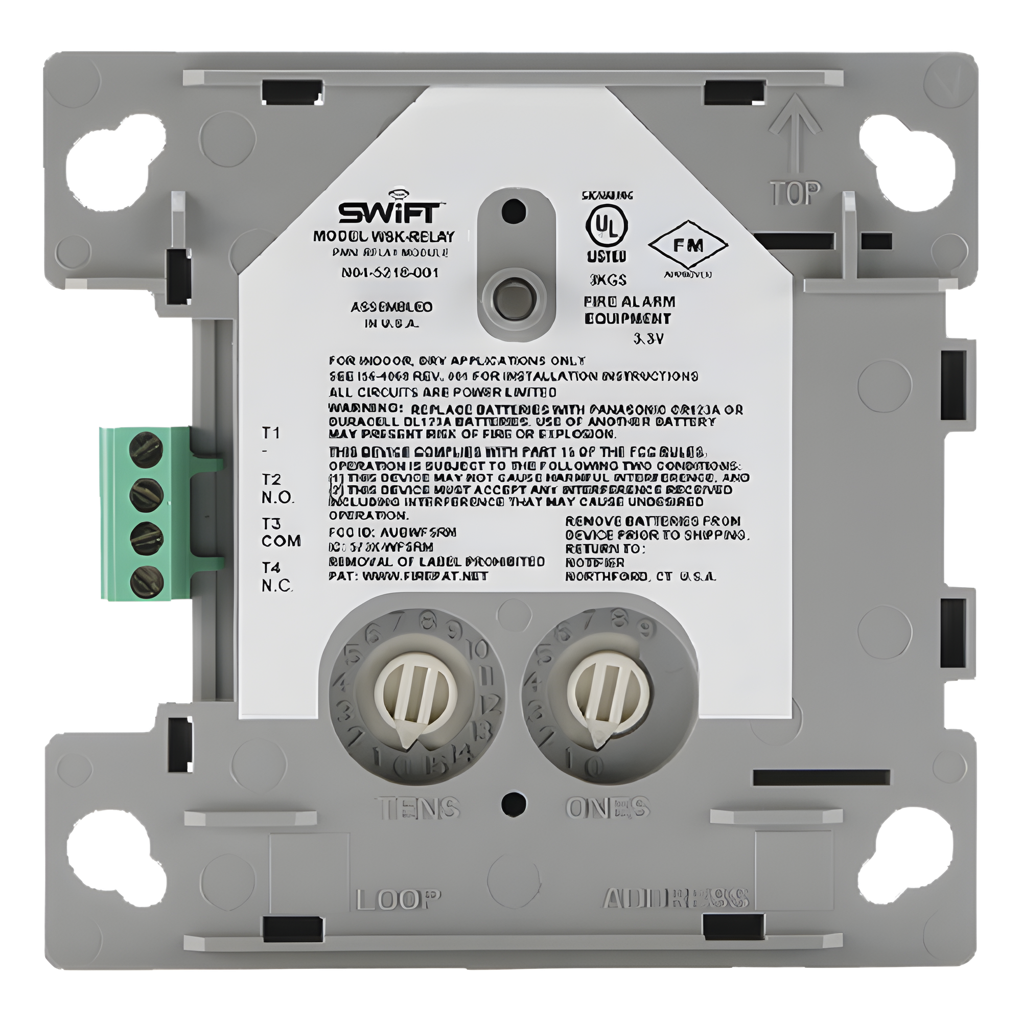 Módulo Relevador Inalámbrico / Red en Malla Clase A / Protocolo SK / Compatible Serie 6000 / Diseño Compacto — SILENT KNIGHT BY HONEYWELL · SKU WSK-RELAY