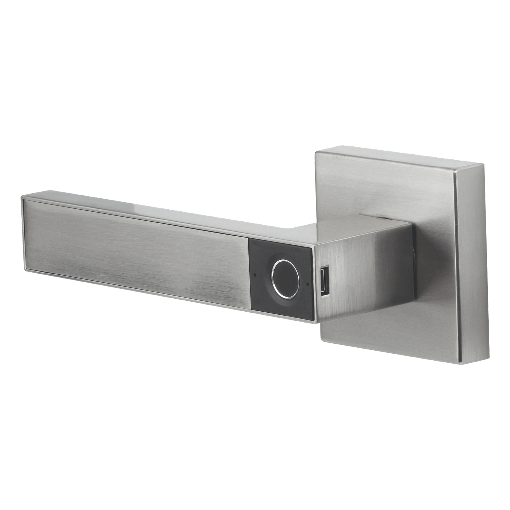Manija Electrónica Biométrica / 30 Usuarios / Reversible Izquierda o Derecha / Níquel Satinado / Pilas AAA / Pestillo Anti-Tarjeta — YALE-ASSA ABLOY · SKU MX89803