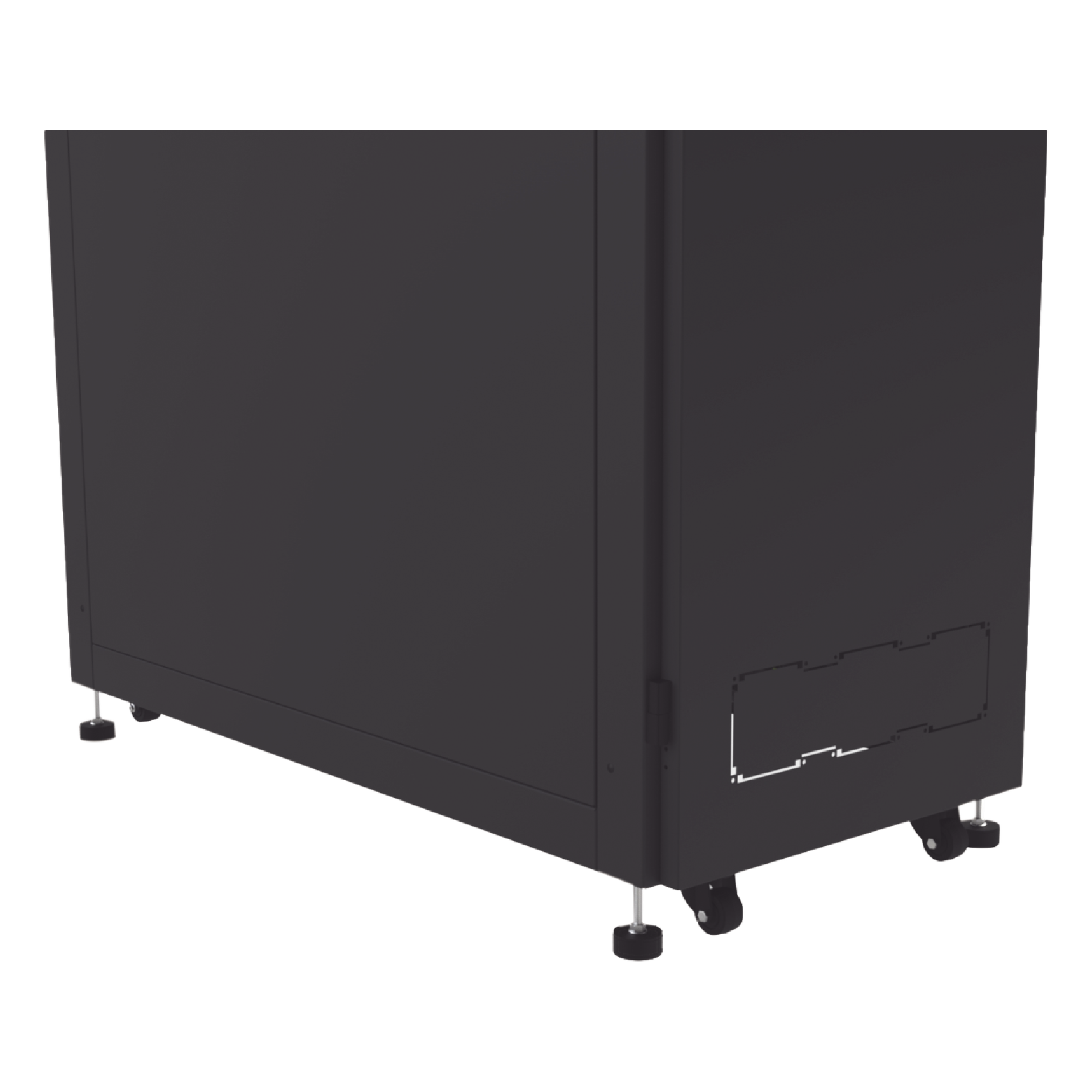 Gabinete de Piso para Telecomunicaciones / 45 UR / 1200 mm (3.94 ft) Profundidad / Carga 1300 kg / Puerta con Cristal Templado / 4 Postes Ajustables