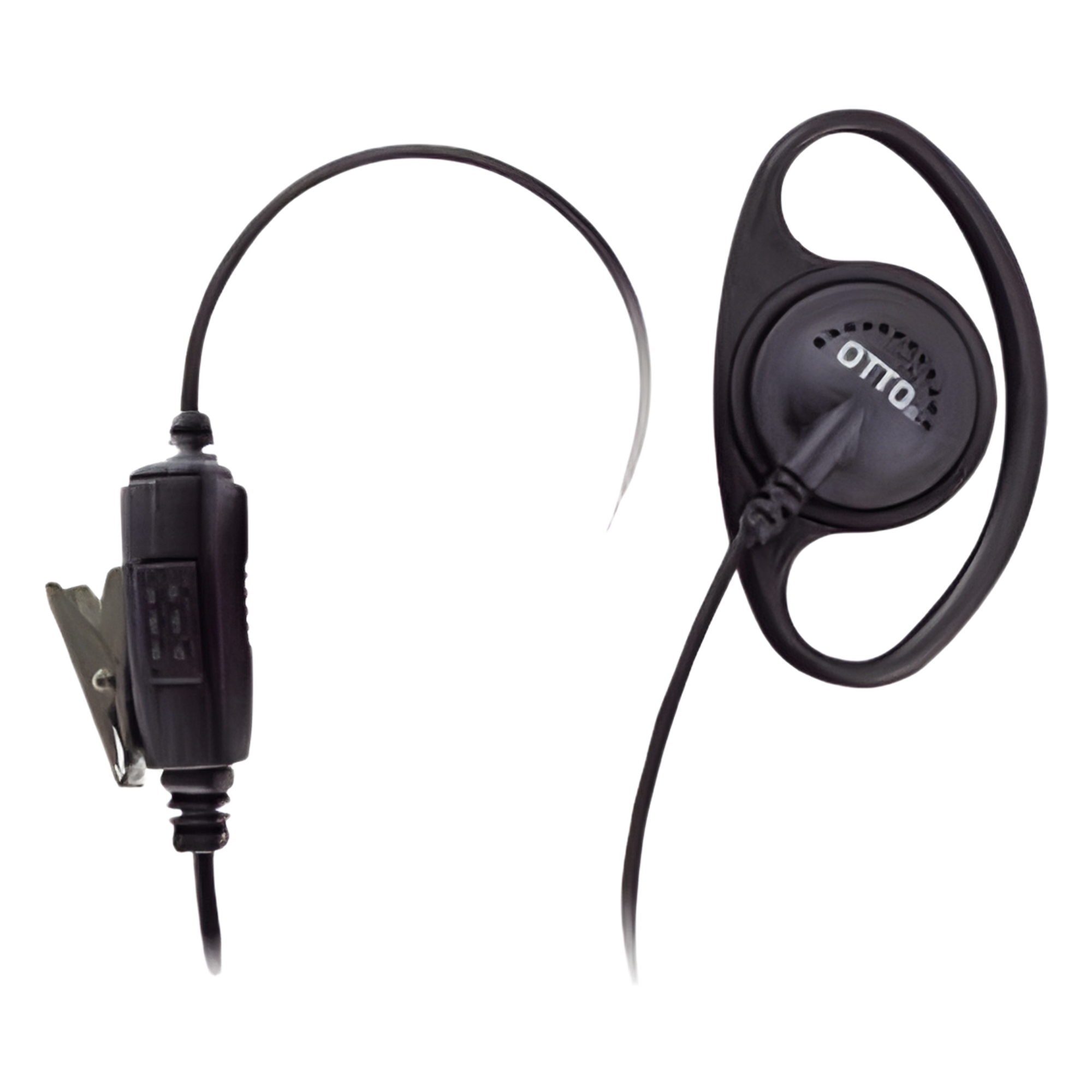 Micrófono-Audífono Tipo Anillo / Cable 40 lbs Resistencia / PTT Integrado / Compatible Kenwood NX/TK Series — OTTO · SKU E1-ET2KA131