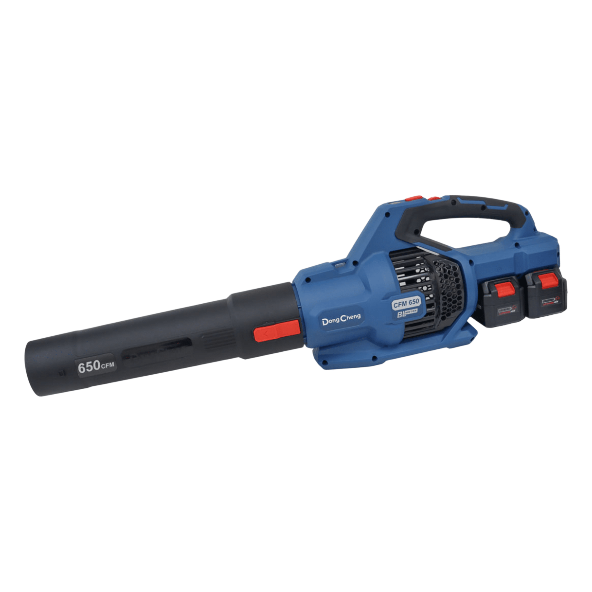 Sopladora Inalámbrica / 20V+20V / 6.0 Ah / Motor Sin Escobillas 1100 W / 650 CFM / 62 m/s / 6 Velocidades + Turbo / 1.9 kg — DONGCHENG · SKU DCL-B40171-H2S