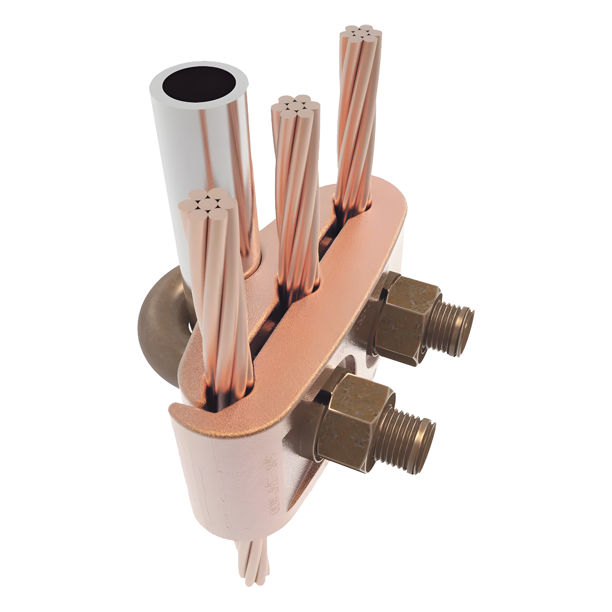 Conector Mecánico / 3 Cables Cobre 2/0 AWG - 250 KCMIL / Varilla 5/8" - 3/4" / Torque 480 lbf·in / UL467