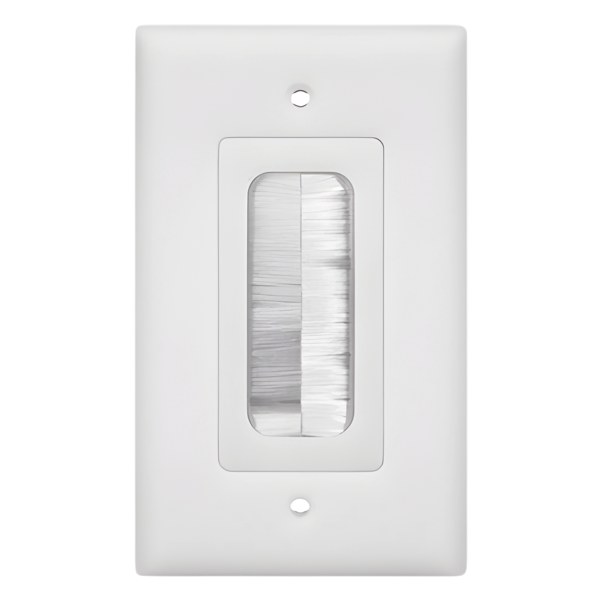 Placa de Pared Pasa Cable / Tipo Cepillo / 1 Puerto / Montaje Vertical / Cerdas Antipolvo / Color Blanco — LINKEDPRO BY EPCOM · SKU LP-FP-BRUSH