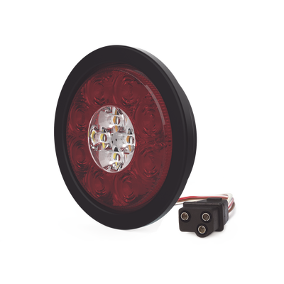 Plafón Circular Trasero / 16 LED / Rojo/Blanco/Ámbar / 5.4 Pulgadas / IP67 / 12-24 V / SAE Class I — ECCO · SKU ED3040AW