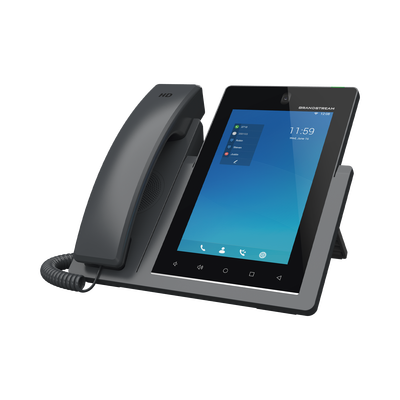 Teléfono IP Android 11, 16 líneas SIP con 16 cuentas, pantalla táctil  7", puertos Gigabit, Wi-Fi, Bluetooth, PoE, codec Opus, IPV4/IPV6 con gestión en la nube GDMS