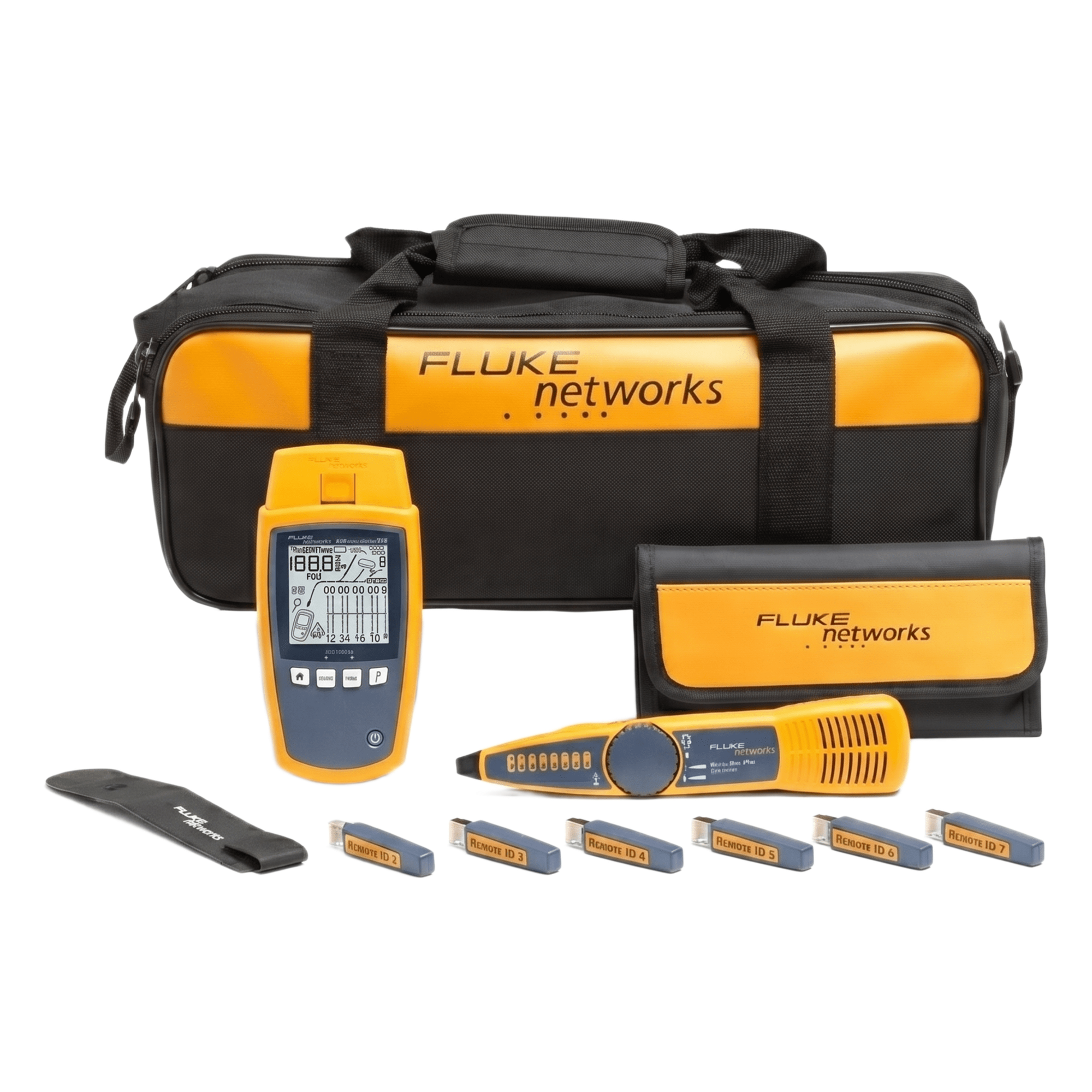 Kit de Verificador de Red PoE / Pantalla LCD Retroiluminada / 802.3af/at/bt/UPoE / Mapeo Gráfico / Sonda Intellitone Pro 200 — FLUKE NETWORKS · SKU MS-POE-KIT