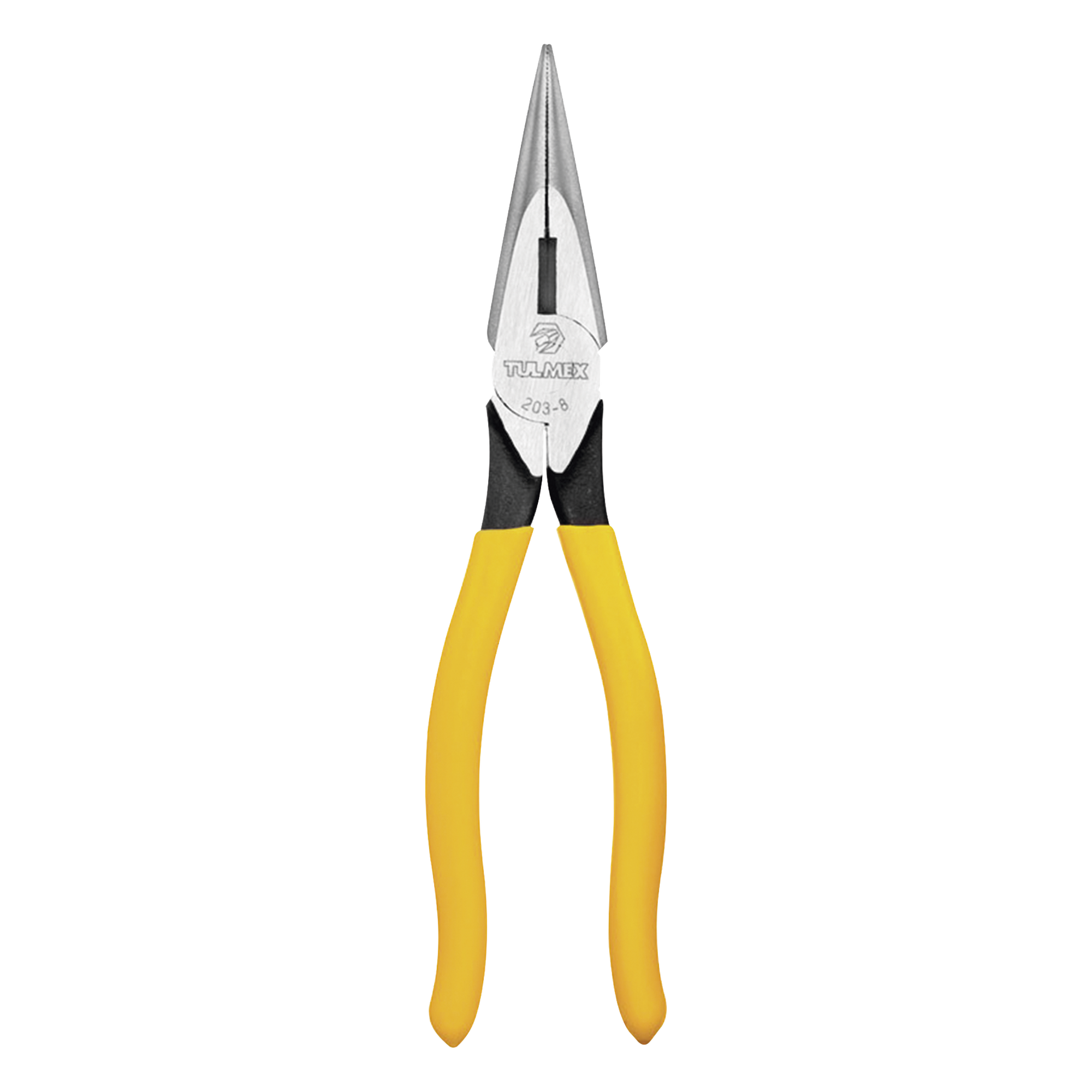 Pinza de Punta Cónica con Corte / 8 Pulgadas / Trabajo Pesado / Mordazas Estriadas / Mangos PVC — TULMEX · SKU 203-8