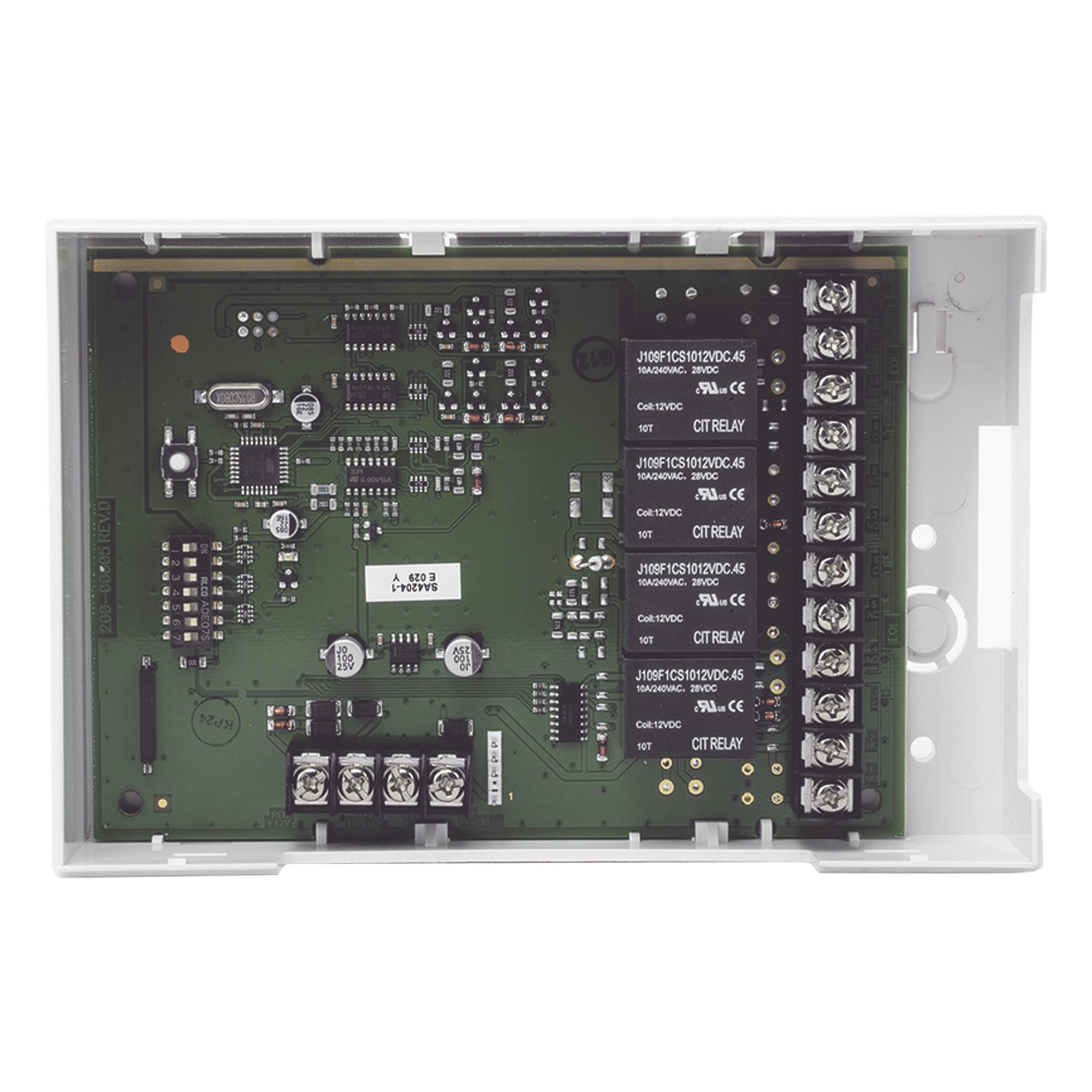 Módulo Expansor de Relevadores / 4 Salidas SPDT Tipo C / Conexión por Bus de Teclado 4 Hilos / Supervisión de Cableado / 16 Direcciones DIP Switch — HONEYWELL HOME RESIDEO · SKU 4204