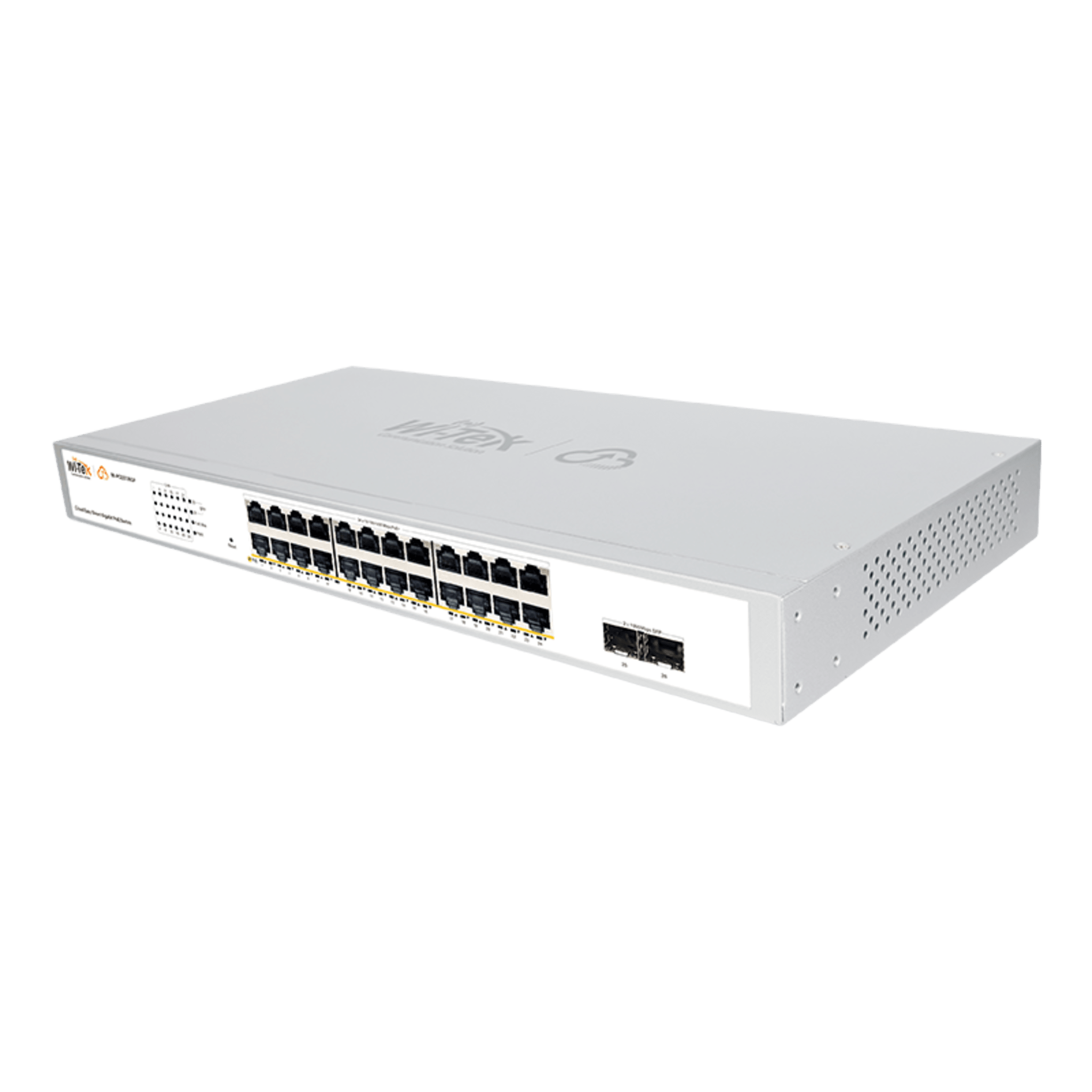 Switch Administrable PoE  / 24 puertos PoE af/at Gigabit /  2 x SFP Gigabit / Administración Cloud Gratuita / Presupuesto 370 W