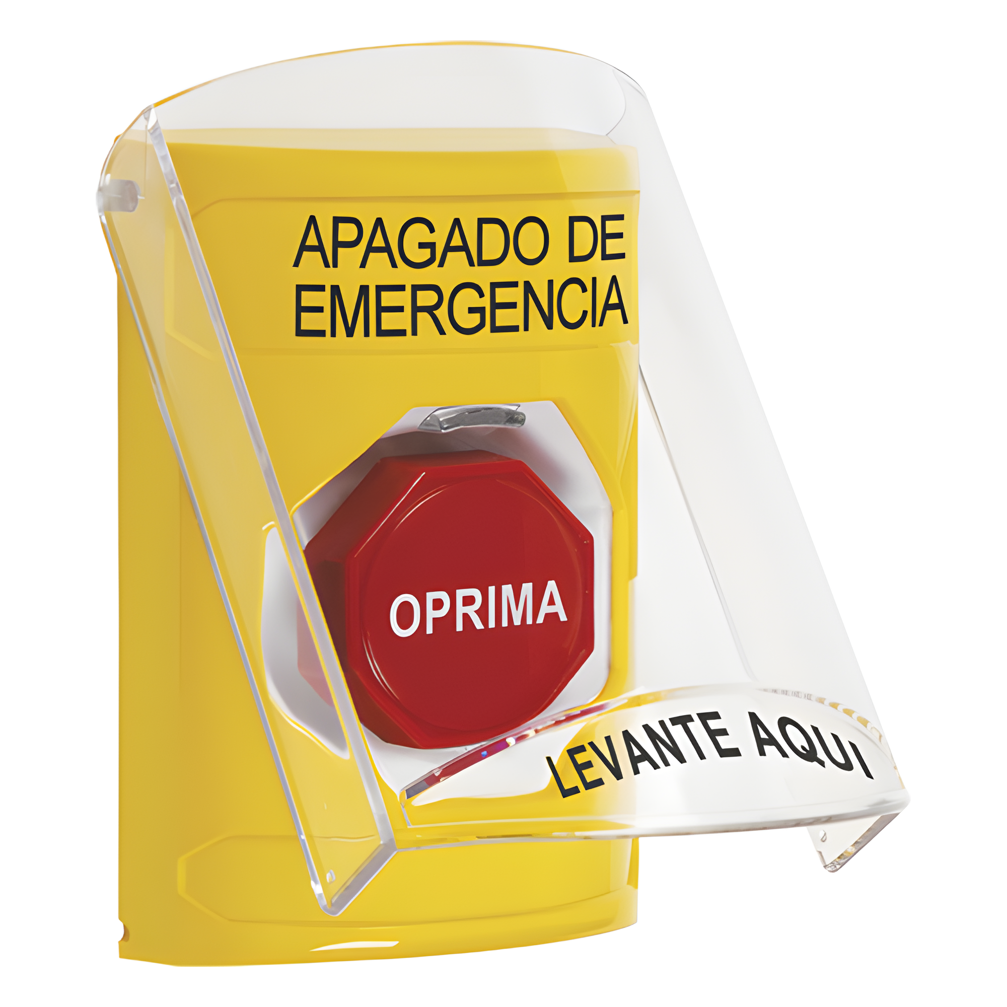 Botón de Emergencia / Tapa Policarbonato Resistente / Restablecimiento con Llave / LED Opcional / UL cUL ADA / Interior y Exterior — STI · SKU SS2222PO-ES