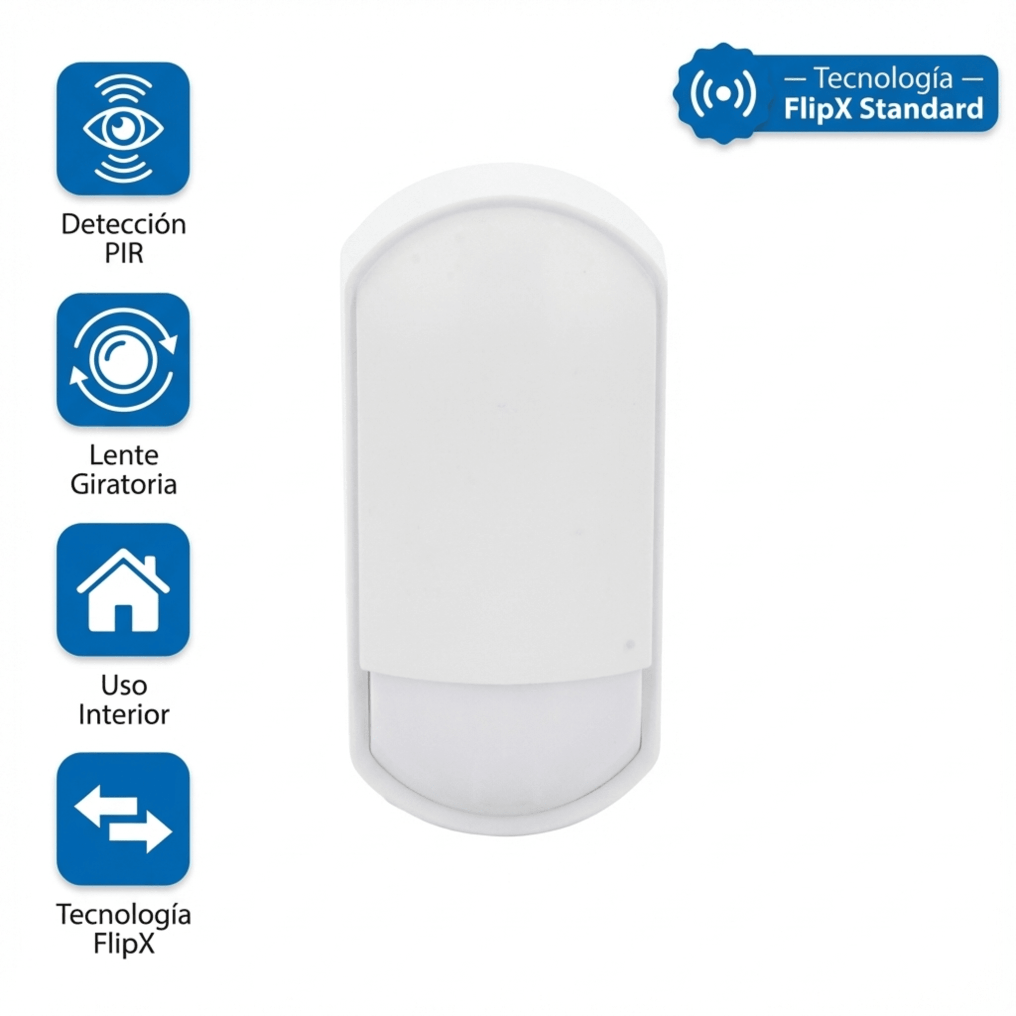 Detector de Movimiento Pasivo /  FlipX Standard detector PIR para interior con lente giratoria