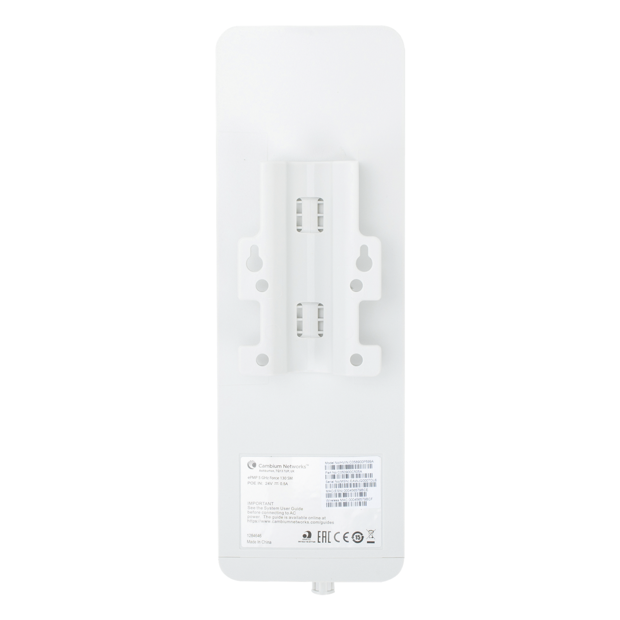 Suscriptor Inalámbrico / 5 GHz / MIMO 2x2 / 140 Mbps / Antena Integrada 14 dBi / Alcance 3 km (1.86 mi) / IP55