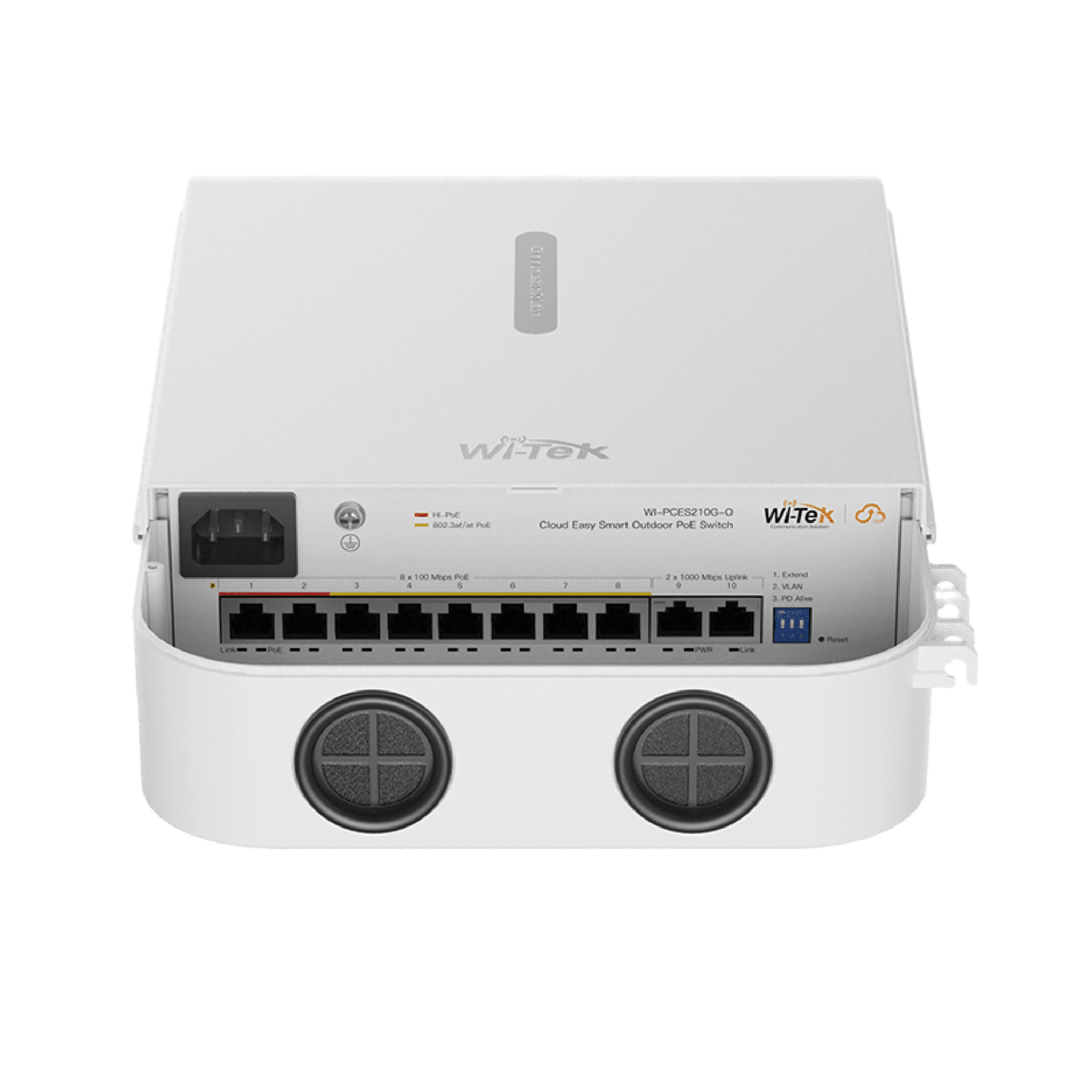 Switch PoE / Administración en la nube / Con 8 puertos 10/100 Mbps PoE af/at / 2 Puertos Uplink 10/100 MBPS /  Presupuesto 100 W / PoE hasta 250 metros / Soporta protocolo ONVIF