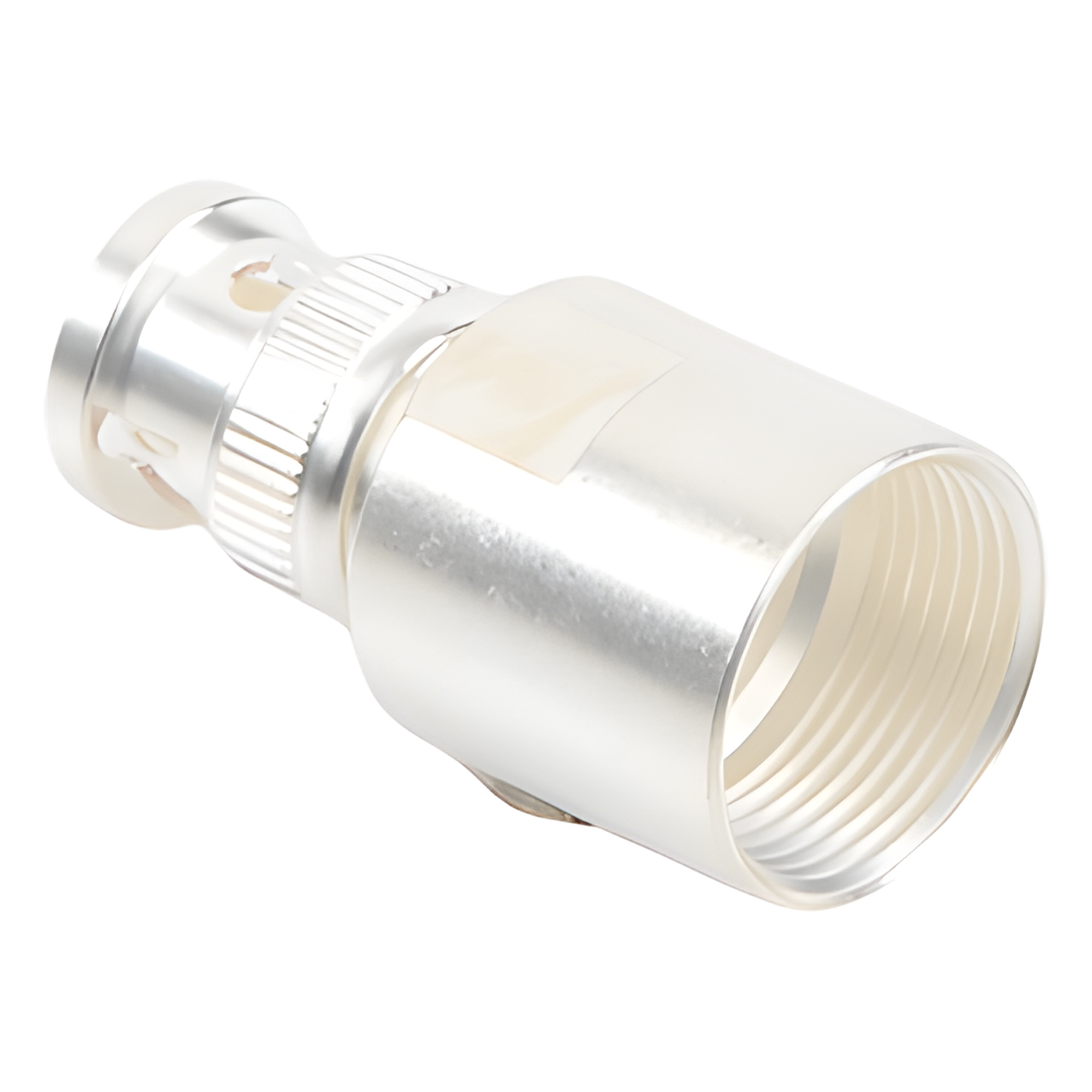 Conector Coaxial BNC Macho / Ensamble por Rosca / Cuerpo Bronce Plateado / Contacto Oro / Aislante Teflón / Cables RG8/U, LMR-400, CNT-400