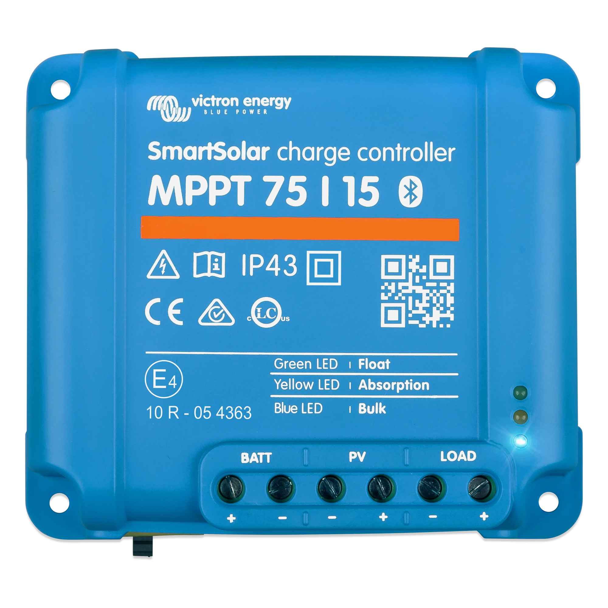 Controlador de Carga Solar MPPT / 15 A / 12/24 Vcc / Eficiencia 98% / Bluetooth Integrado / IP43 — VICTRON ENERGY · SKU SSMPPT75/15