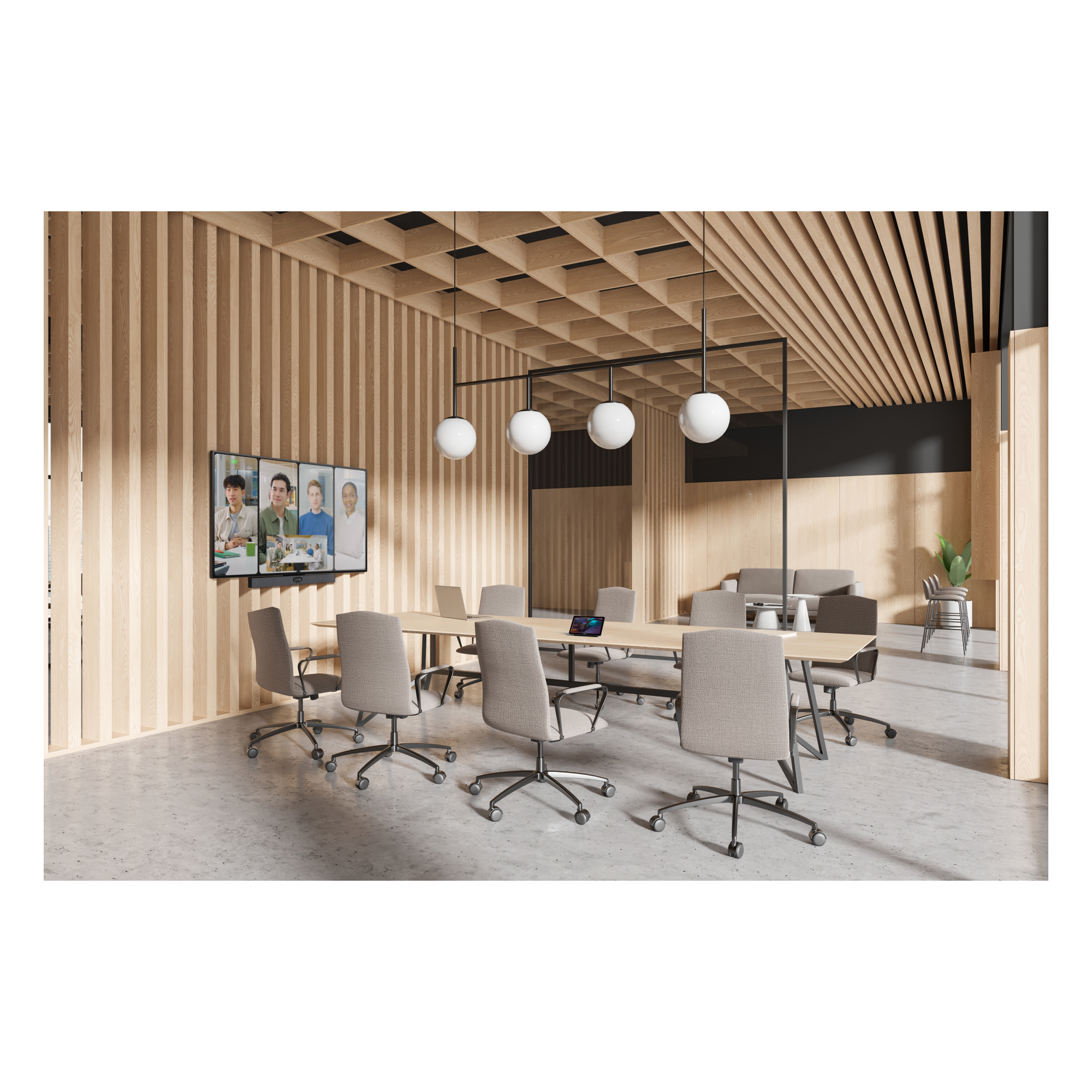 Barra de Videoconferencia / 4K Ultra HD / Dual Cámara 48 MP / Android 13 / Wi-Fi 6 / Bluetooth 5.0 / 8 Micrófonos MEMS / Altavoces 2 × 10 W