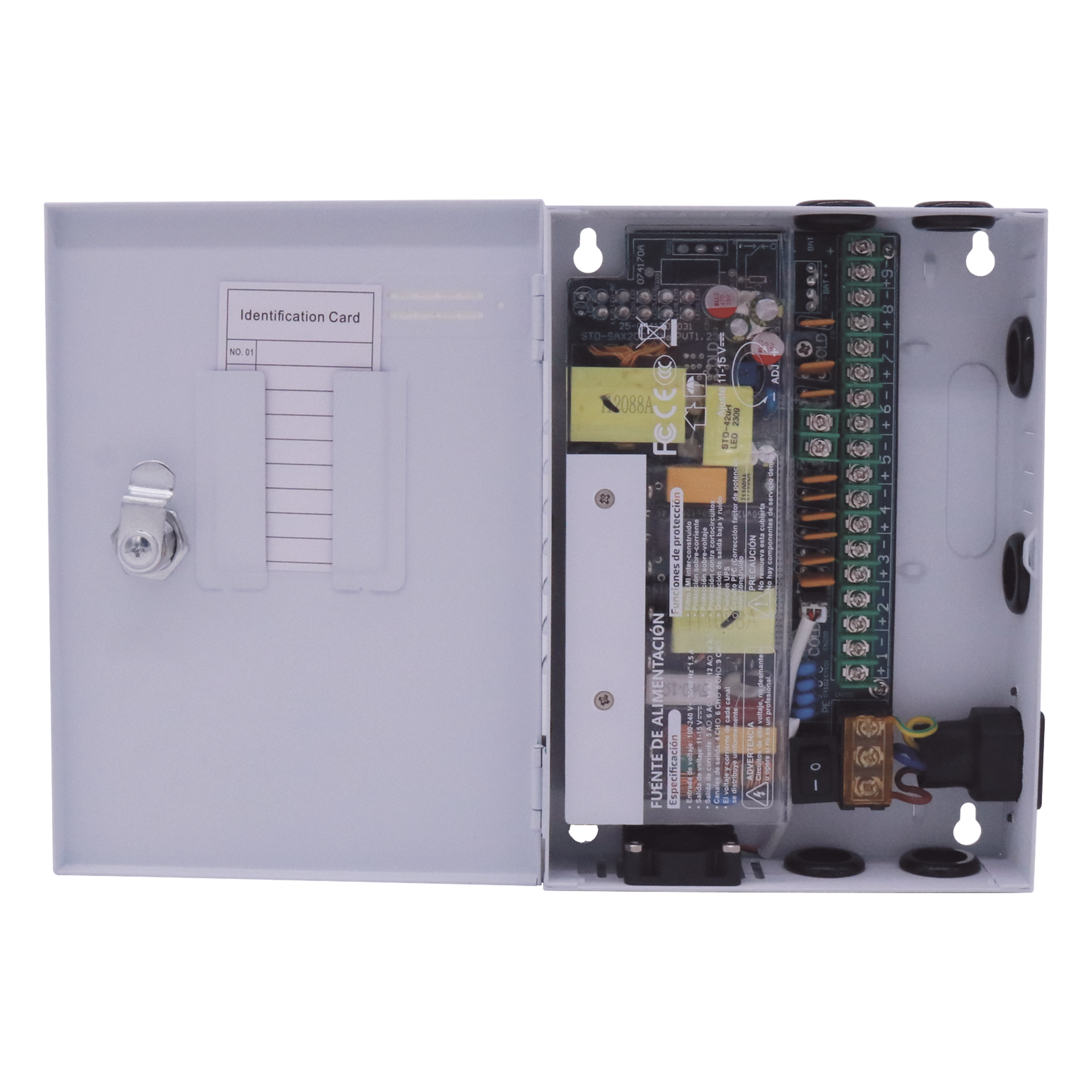 Fuente de Alimentación Profesional / 9 Canales / 16 A Total / 1.8 A por Canal / Voltaje Ajustable 11-15 VCC / 200 W / Operación -20°C a 70°C