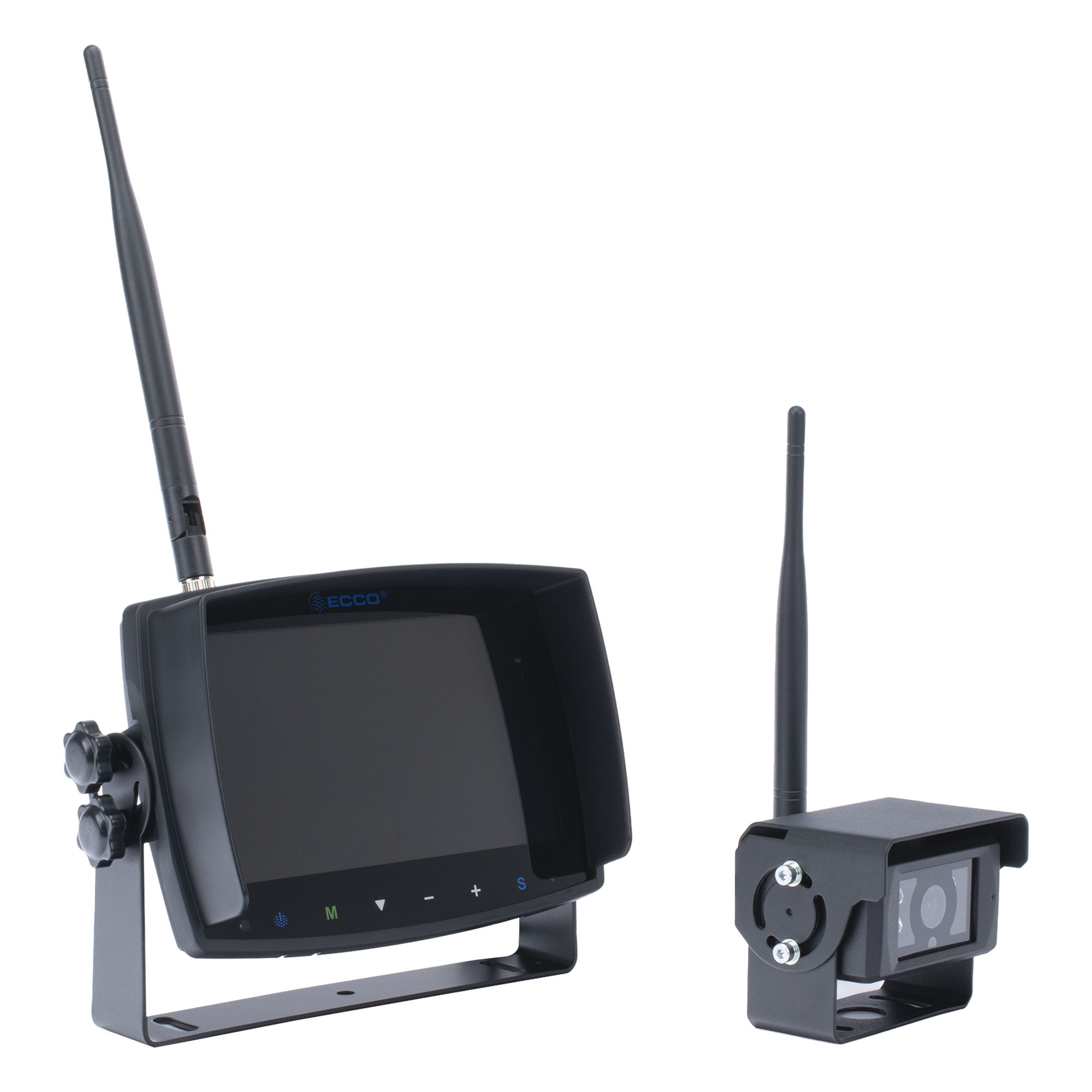 Sistema de Reversa Inalámbrico / Monitor Táctil 7" / Cámara IR CMOS / 2.4 GHz / 4 Canales / Grabación SD