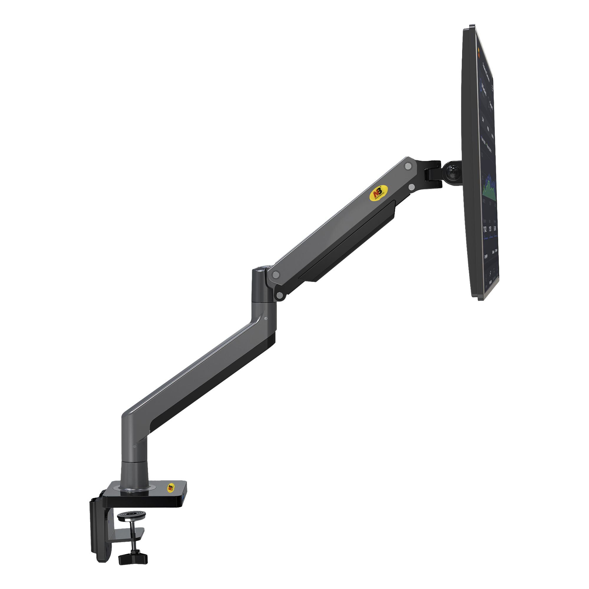 Montaje de Escritorio Articulado para Monitores de 22-40" / Soporta hasta 15 kg / Vesa 75 x 75 / 100 x 100 / Acero / Giro: 360°