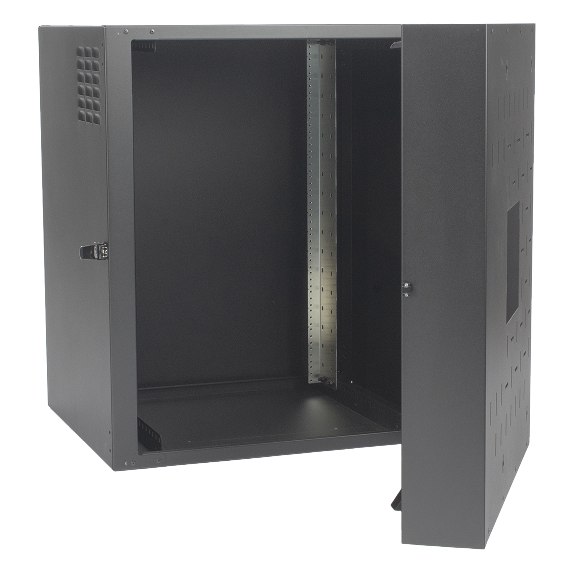 Gabinete de Montaje en Pared / 18U / 737 mm (29 in) Ancho / 762 mm (30 in) Profundidad / Puerta Sólida Frontal / Paneles Laterales Ventilados / IP20 / NEMA Type 1